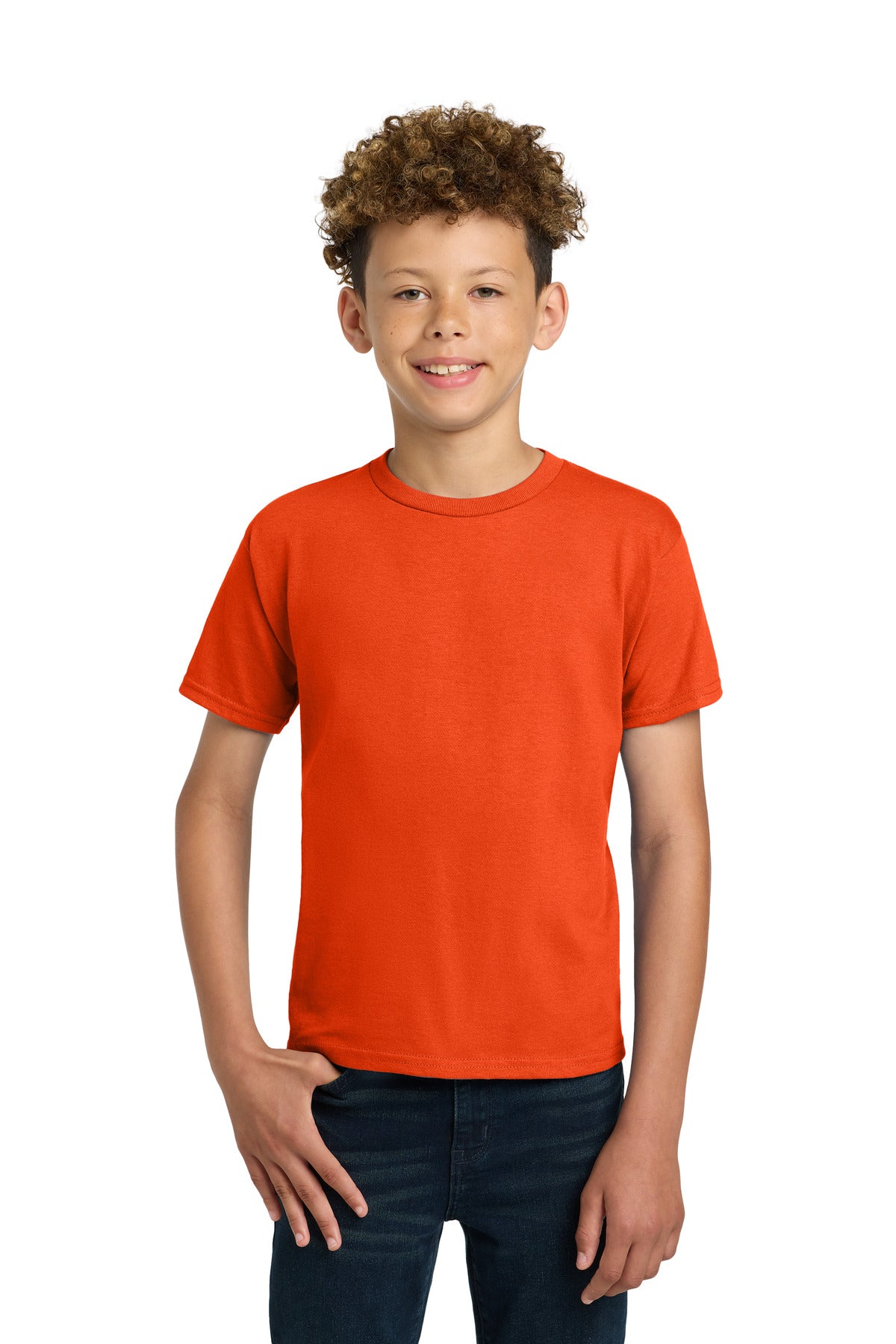 Gildan - Youth Ultra Cotton 100% US Cotton T-Shirt. 2000B - Orange - front