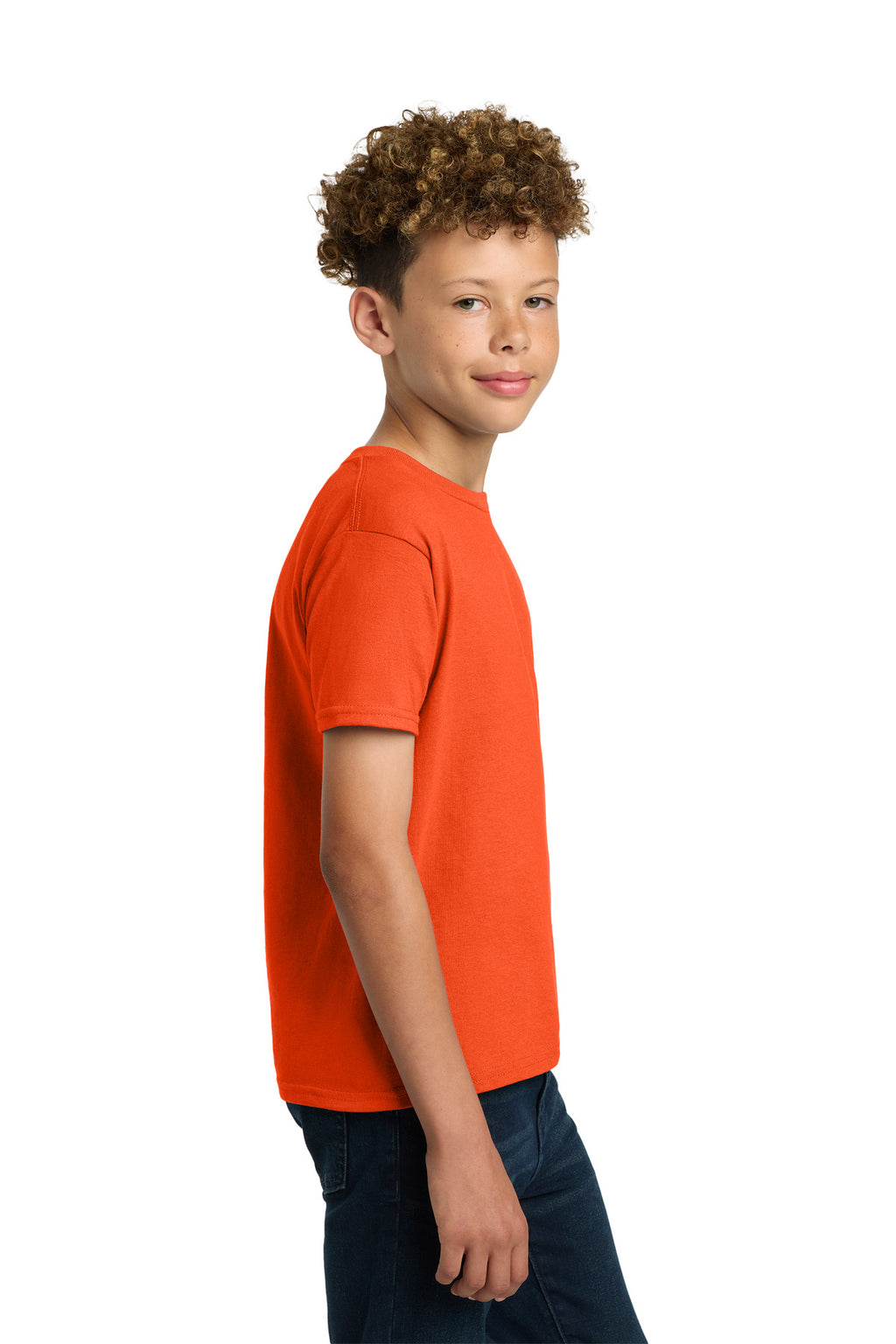 Gildan - Youth Ultra Cotton 100% US Cotton T-Shirt. 2000B - Orange - side