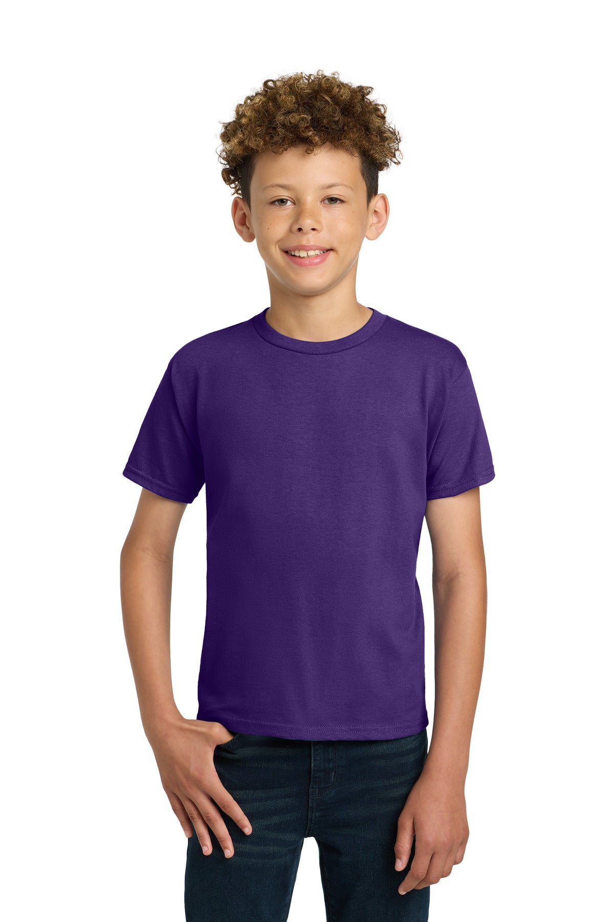 Gildan - Youth Ultra Cotton 100% US Cotton T-Shirt. 2000B - Purple - front
