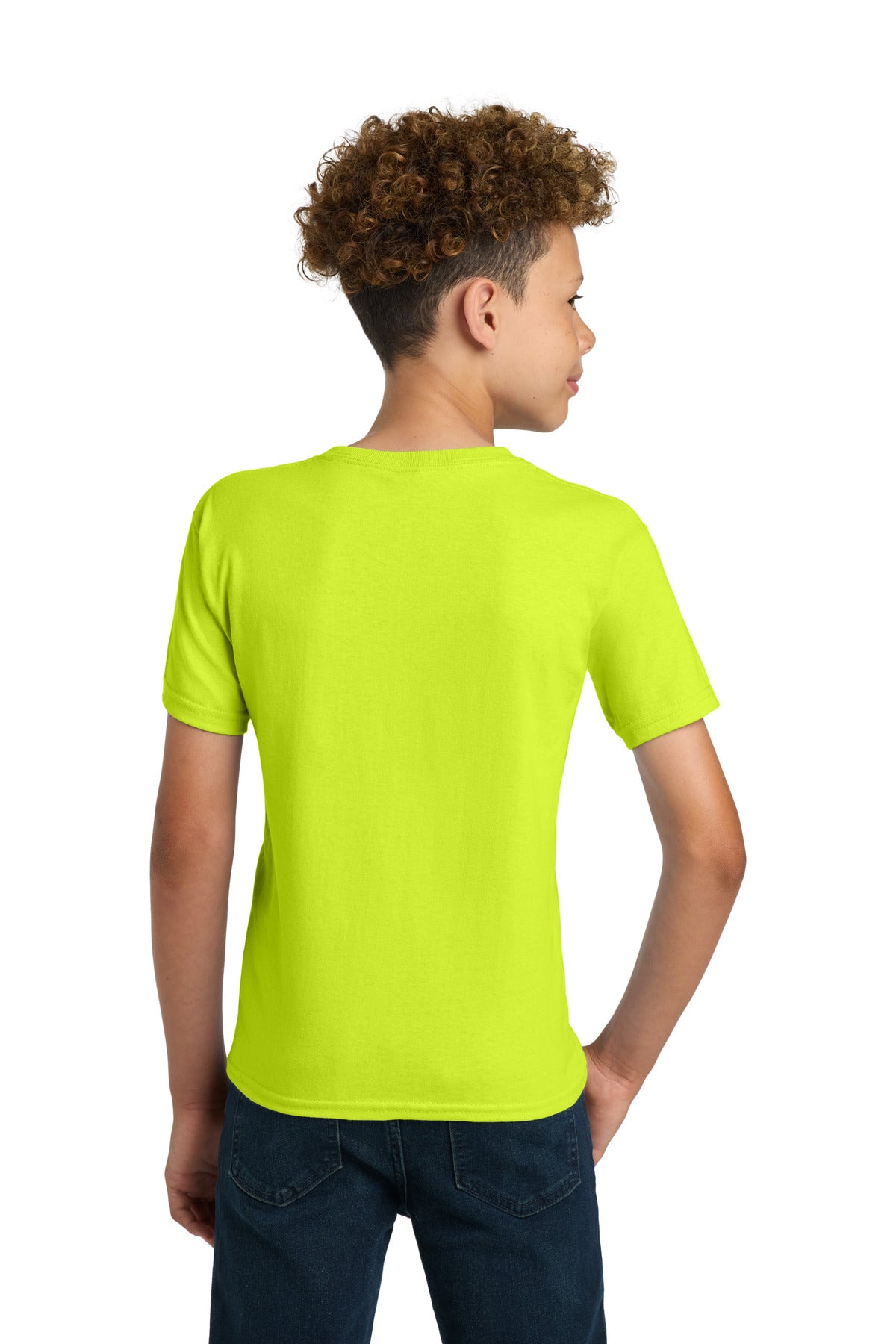 Gildan - Youth Ultra Cotton 100% US Cotton T-Shirt. 2000B - Safety Green - back