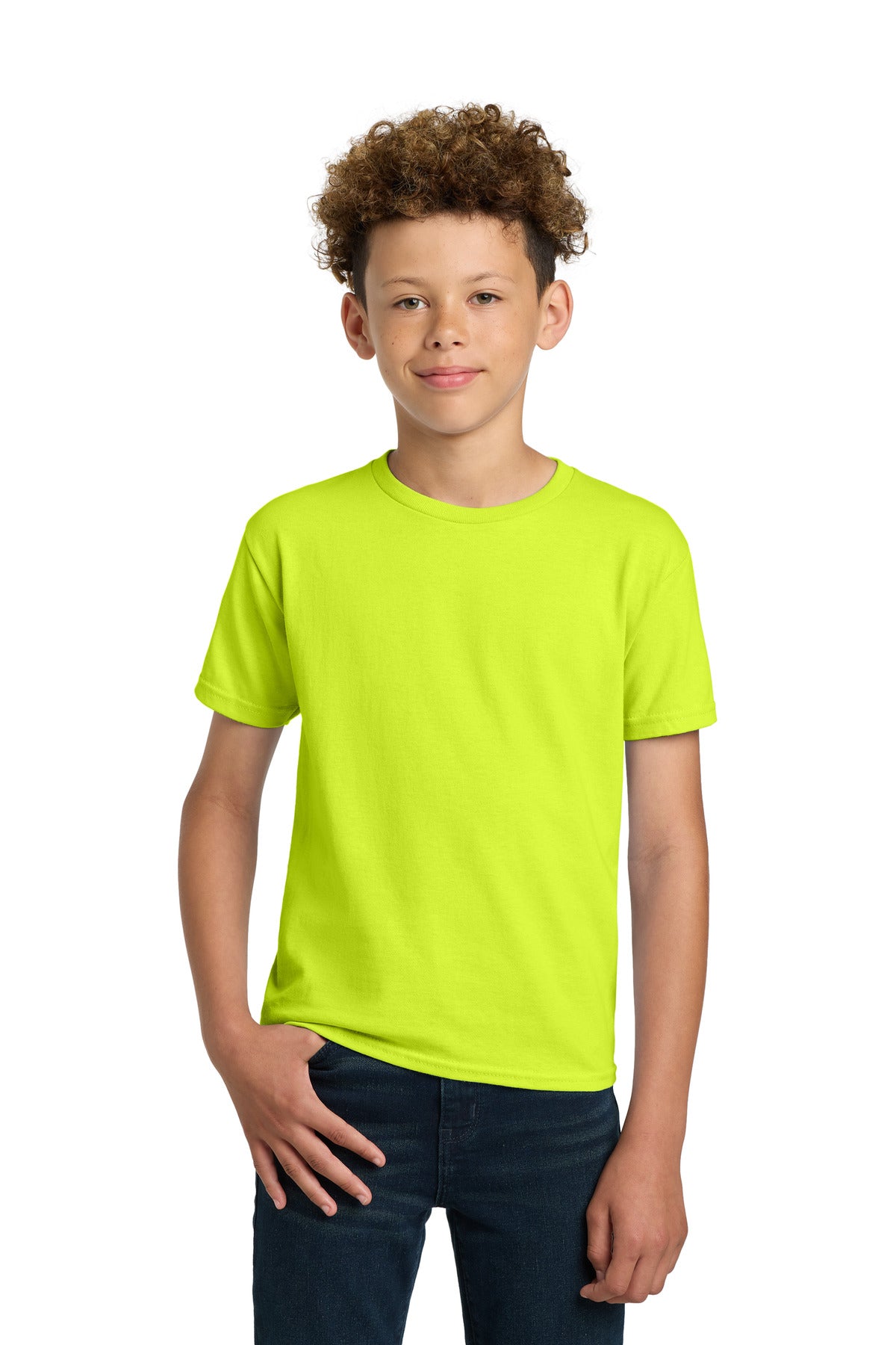 Gildan - Youth Ultra Cotton 100% US Cotton T-Shirt. 2000B - Safety Green - front