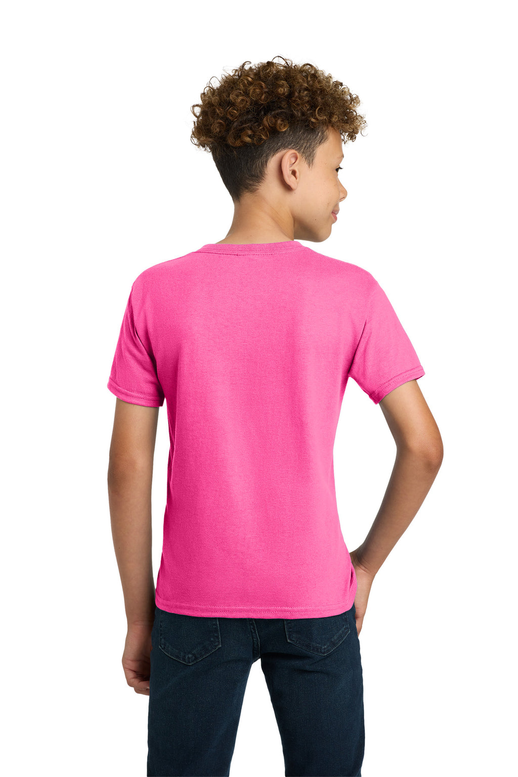 Gildan - Youth Ultra Cotton 100% US Cotton T-Shirt. 2000B - Safety Pink - back