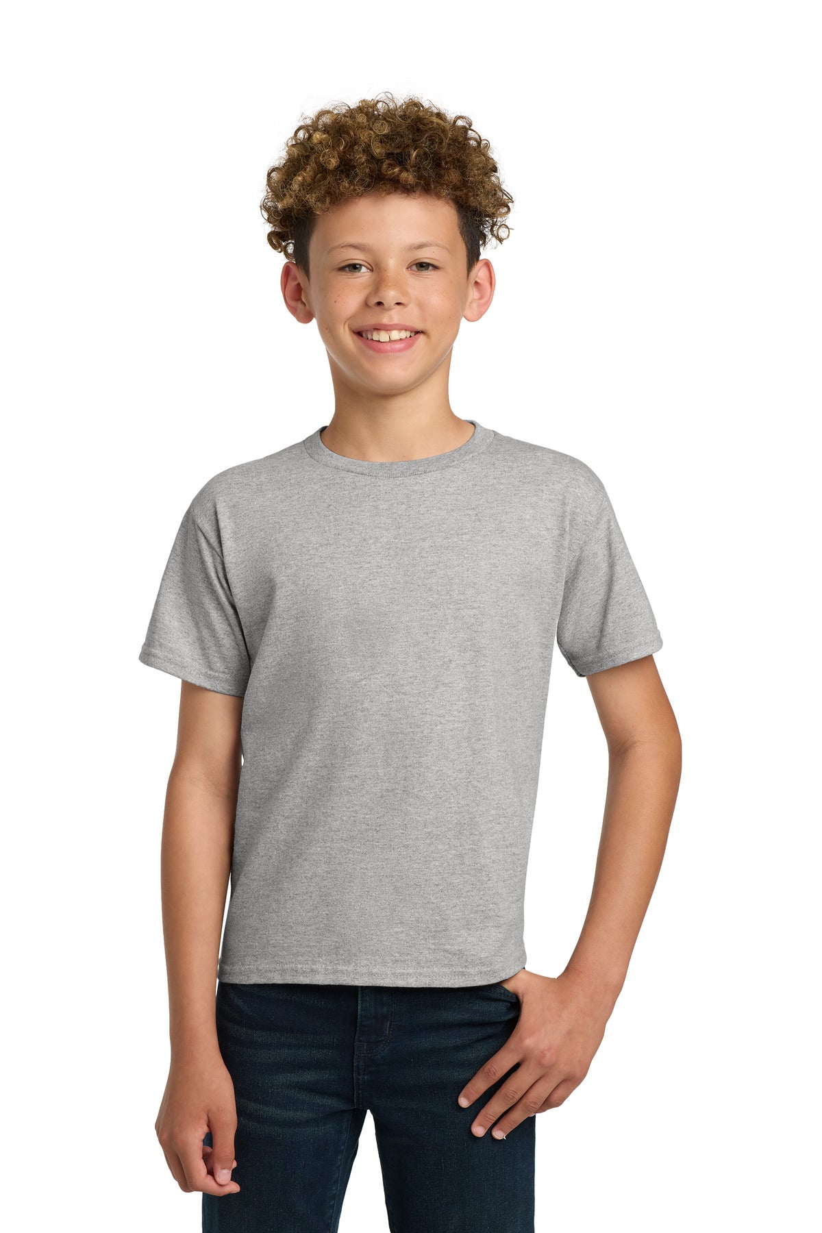 Gildan - Youth Ultra Cotton 100% US Cotton T-Shirt. 2000B - Sport Grey - front