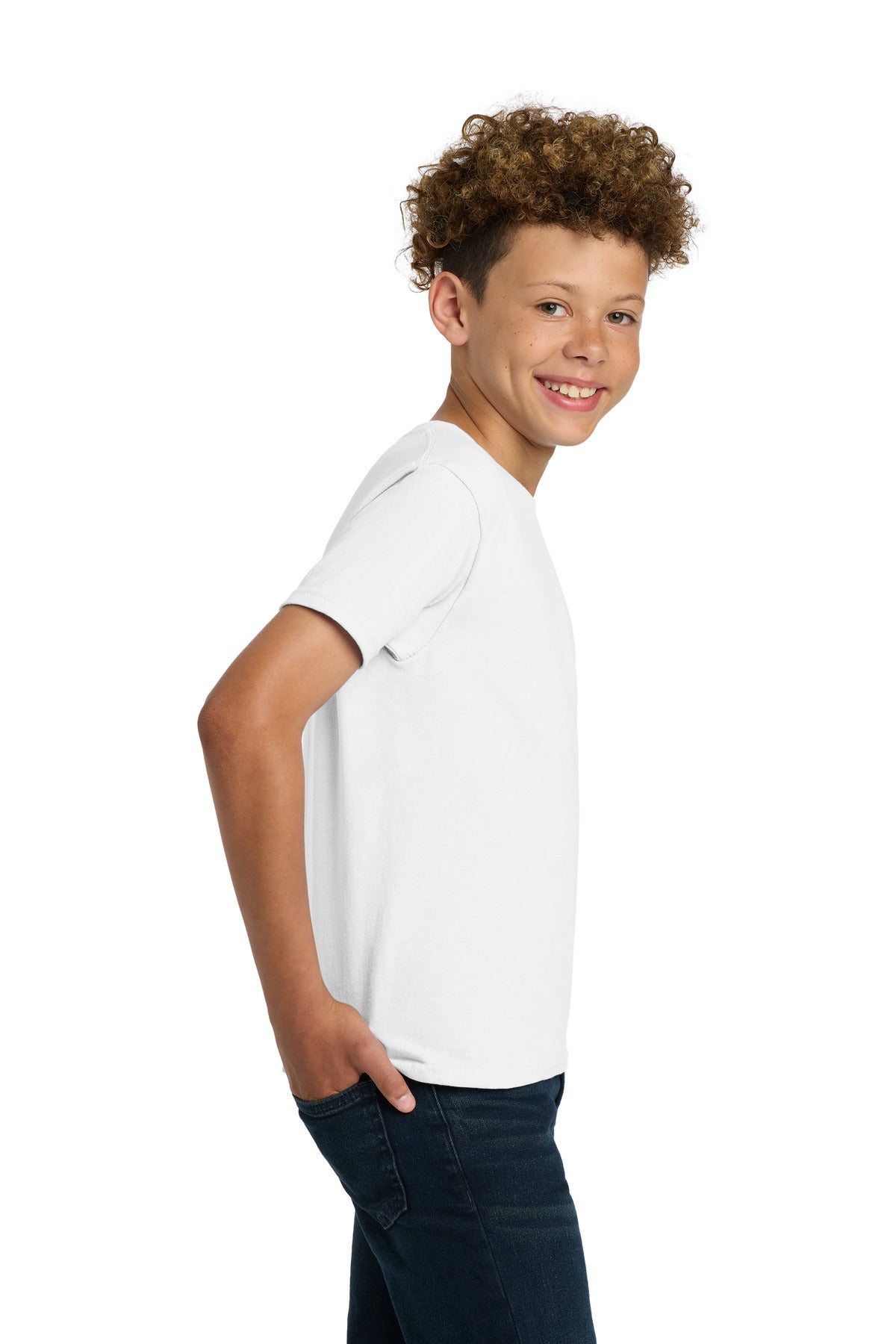 Gildan - Youth Ultra Cotton 100% US Cotton T-Shirt. 2000B - White - side