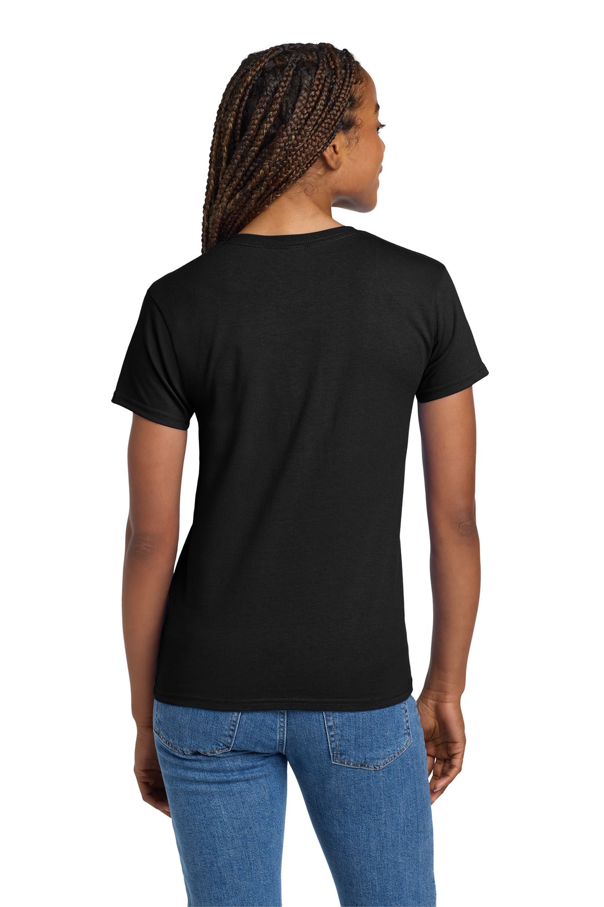Gildan Women's Ultra Cotton 100% US Cotton T-Shirt. 2000L - Black - back