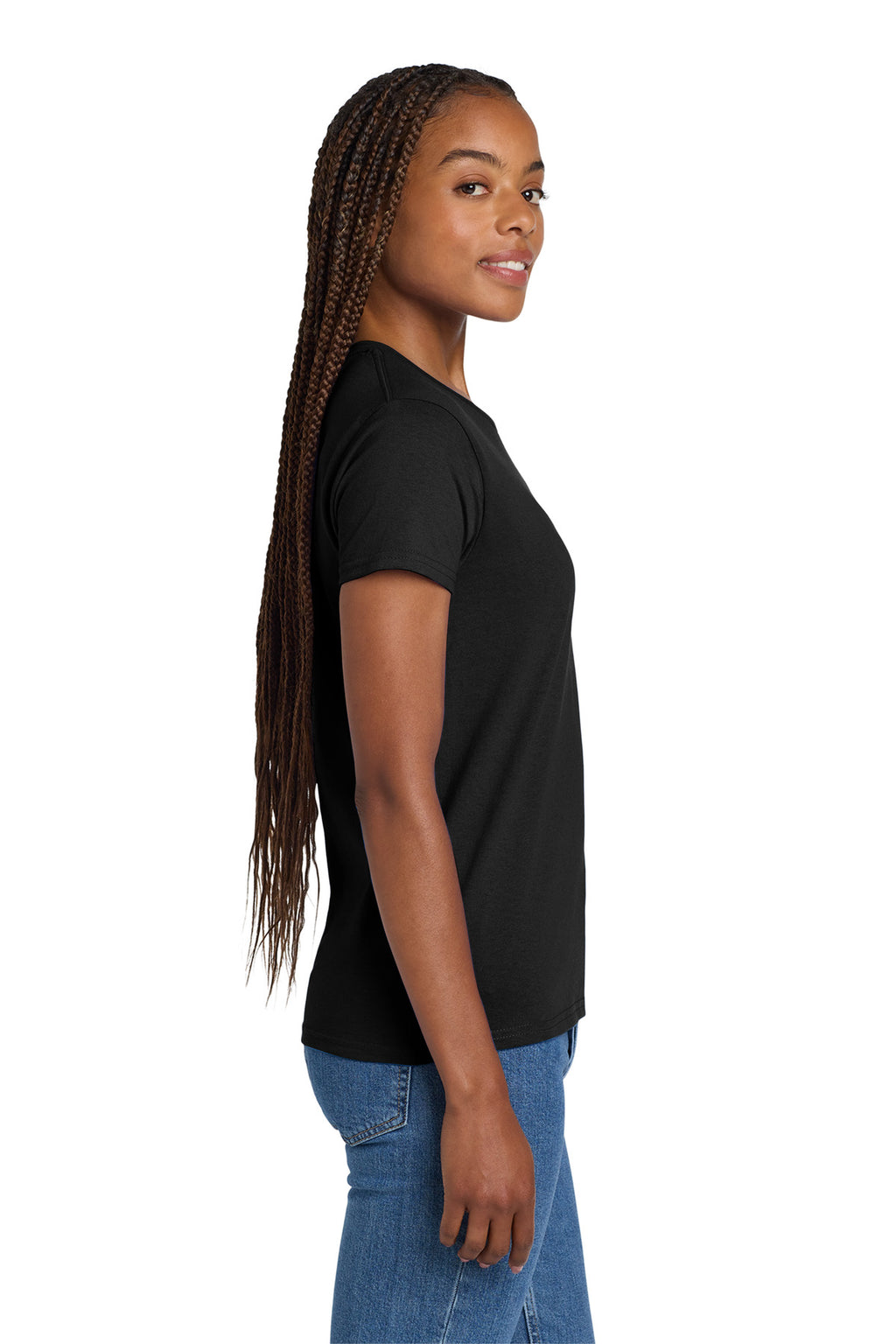 Gildan Women's Ultra Cotton 100% US Cotton T-Shirt. 2000L - Black - side