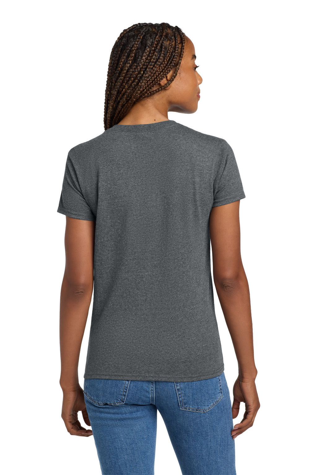 Gildan Women's Ultra Cotton 100% US Cotton T-Shirt. 2000L - Dark Heather - back