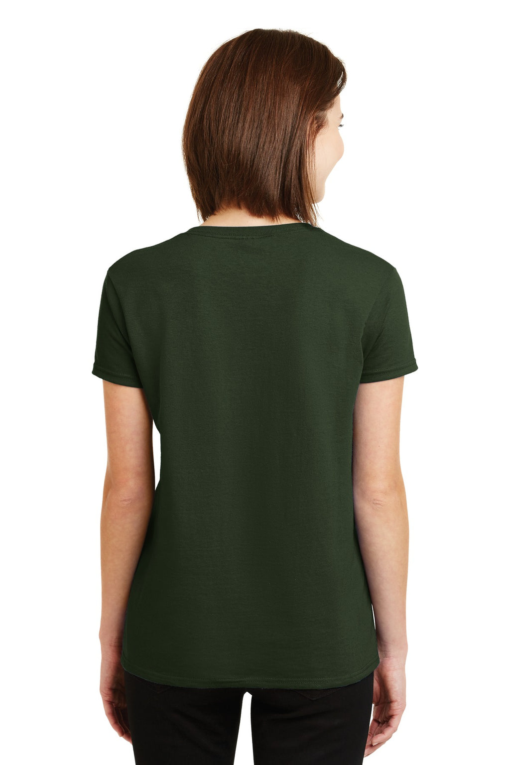 Gildan Women's Ultra Cotton 100% US Cotton T-Shirt. 2000L - Forest Green - back