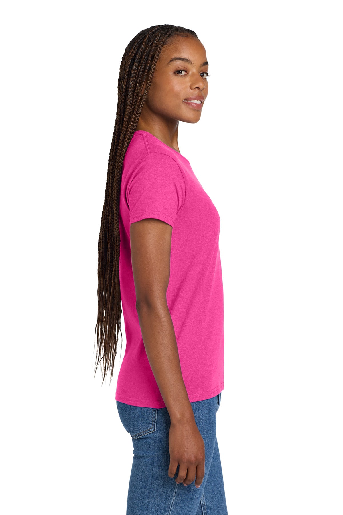 Gildan Women's Ultra Cotton 100% US Cotton T-Shirt. 2000L - Heliconia - side
