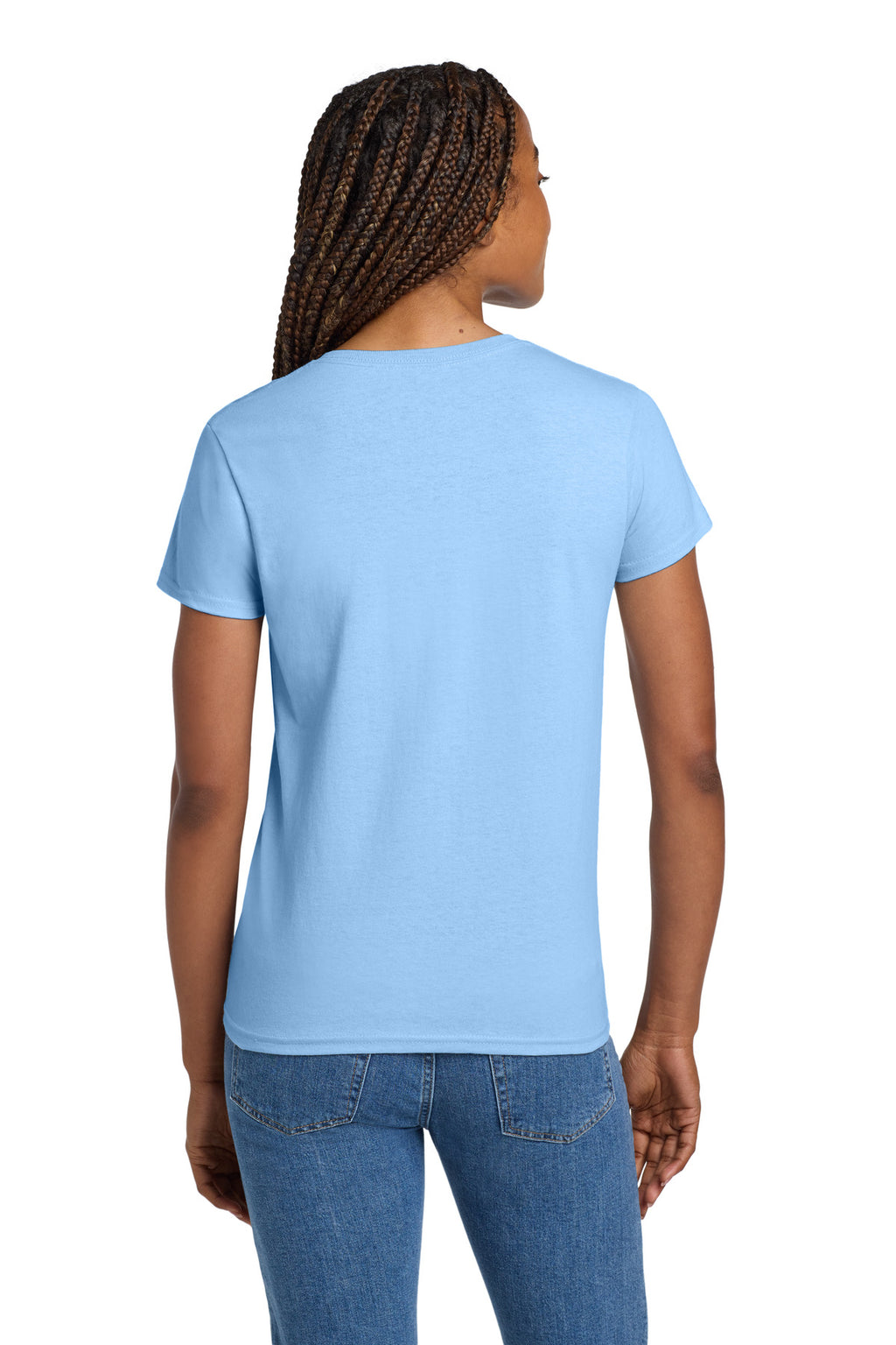 Gildan Women's Ultra Cotton 100% US Cotton T-Shirt. 2000L - Light Blue - back