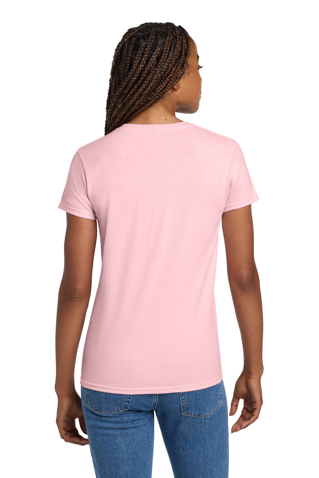 Gildan Women's Ultra Cotton 100% US Cotton T-Shirt. 2000L - Light Pink - back