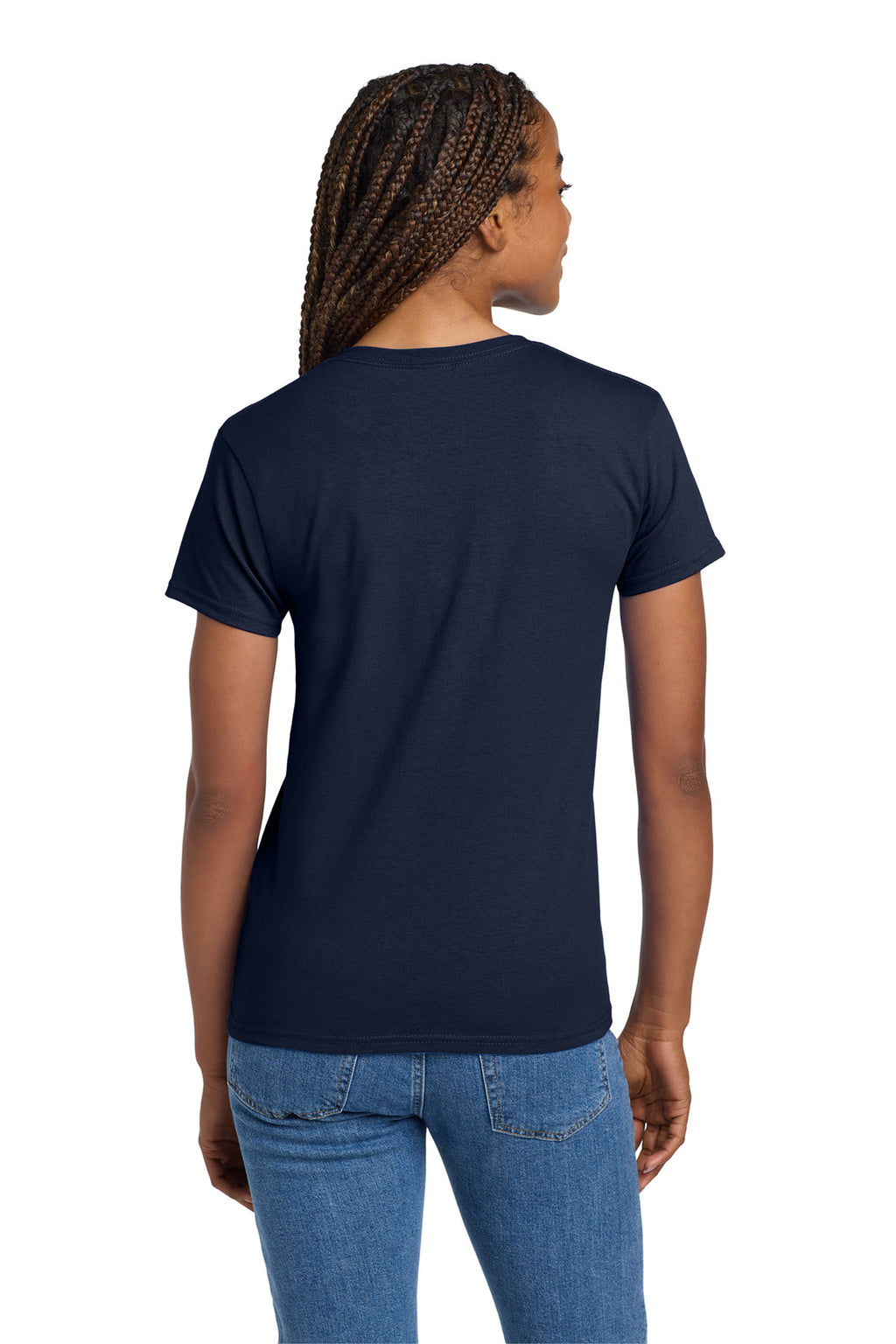 Gildan Women's Ultra Cotton 100% US Cotton T-Shirt. 2000L - Navy - back