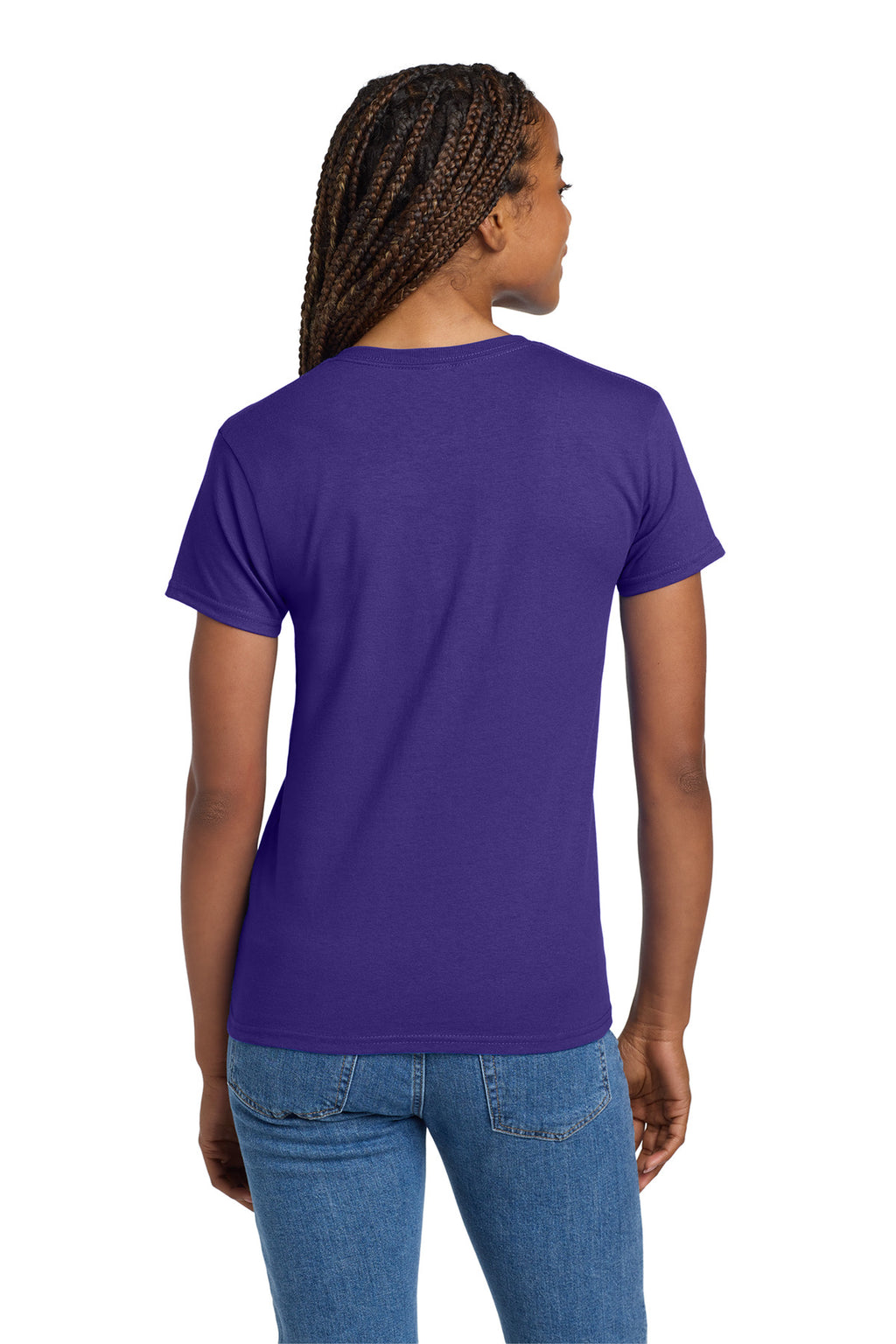 Gildan Women's Ultra Cotton 100% US Cotton T-Shirt. 2000L - Purple - back