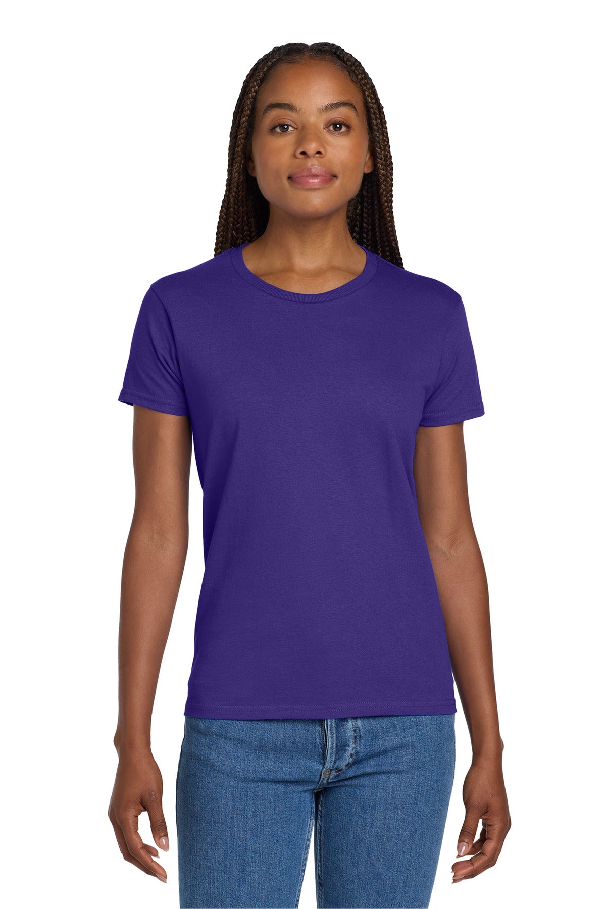Gildan Women's Ultra Cotton 100% US Cotton T-Shirt. 2000L - Purple - front