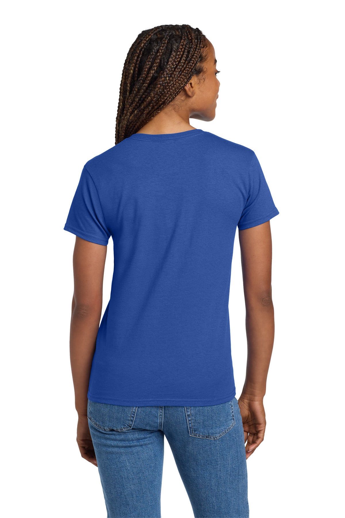 Gildan Women's Ultra Cotton 100% US Cotton T-Shirt. 2000L - Royal - back