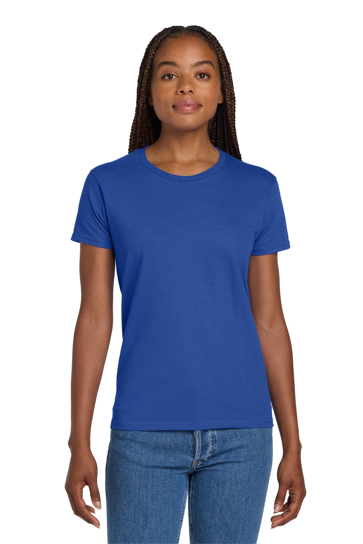Gildan Women's Ultra Cotton 100% US Cotton T-Shirt. 2000L - Royal - front