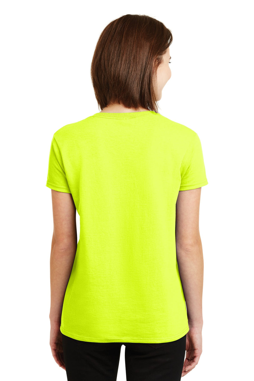 Gildan Women's Ultra Cotton 100% US Cotton T-Shirt. 2000L - Safety Green - back