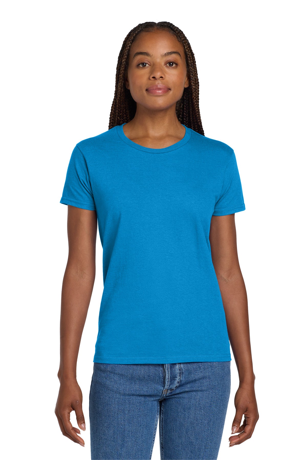 Gildan Women's Ultra Cotton 100% US Cotton T-Shirt. 2000L - Sapphire - front