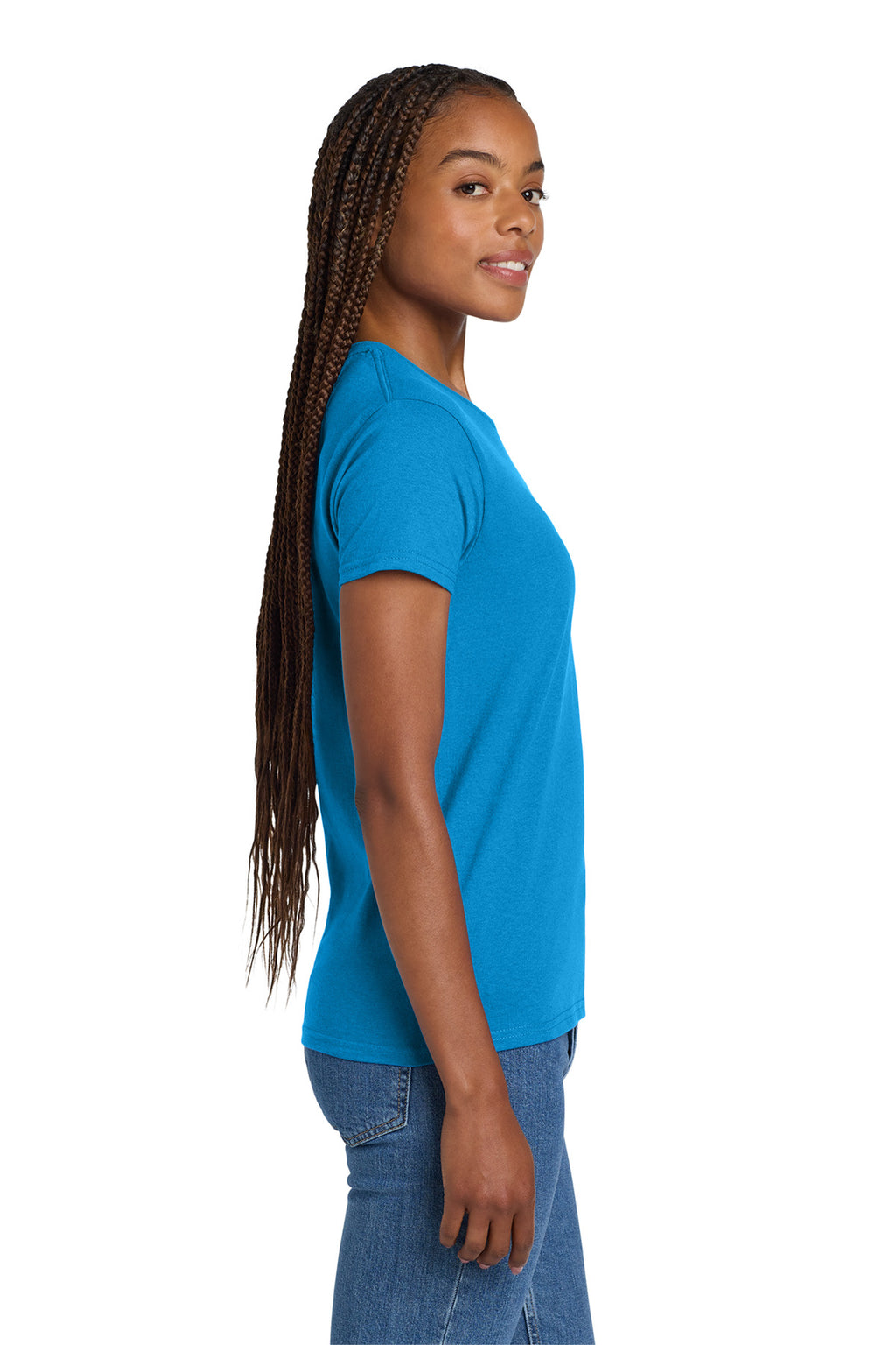 Gildan Women's Ultra Cotton 100% US Cotton T-Shirt. 2000L - Sapphire - side