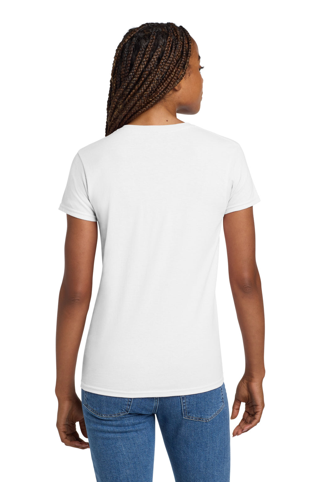 Gildan Women's Ultra Cotton 100% US Cotton T-Shirt. 2000L - White - back