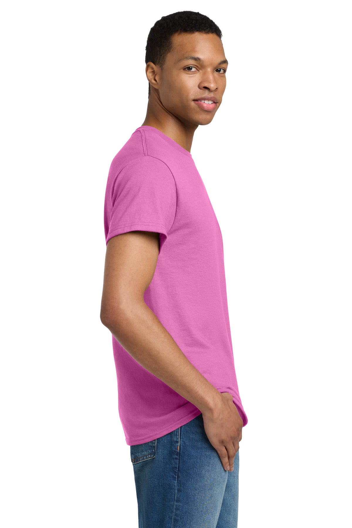 Gildan - Ultra Cotton 100% US Cotton T-Shirt. 2000 - Azalea - side