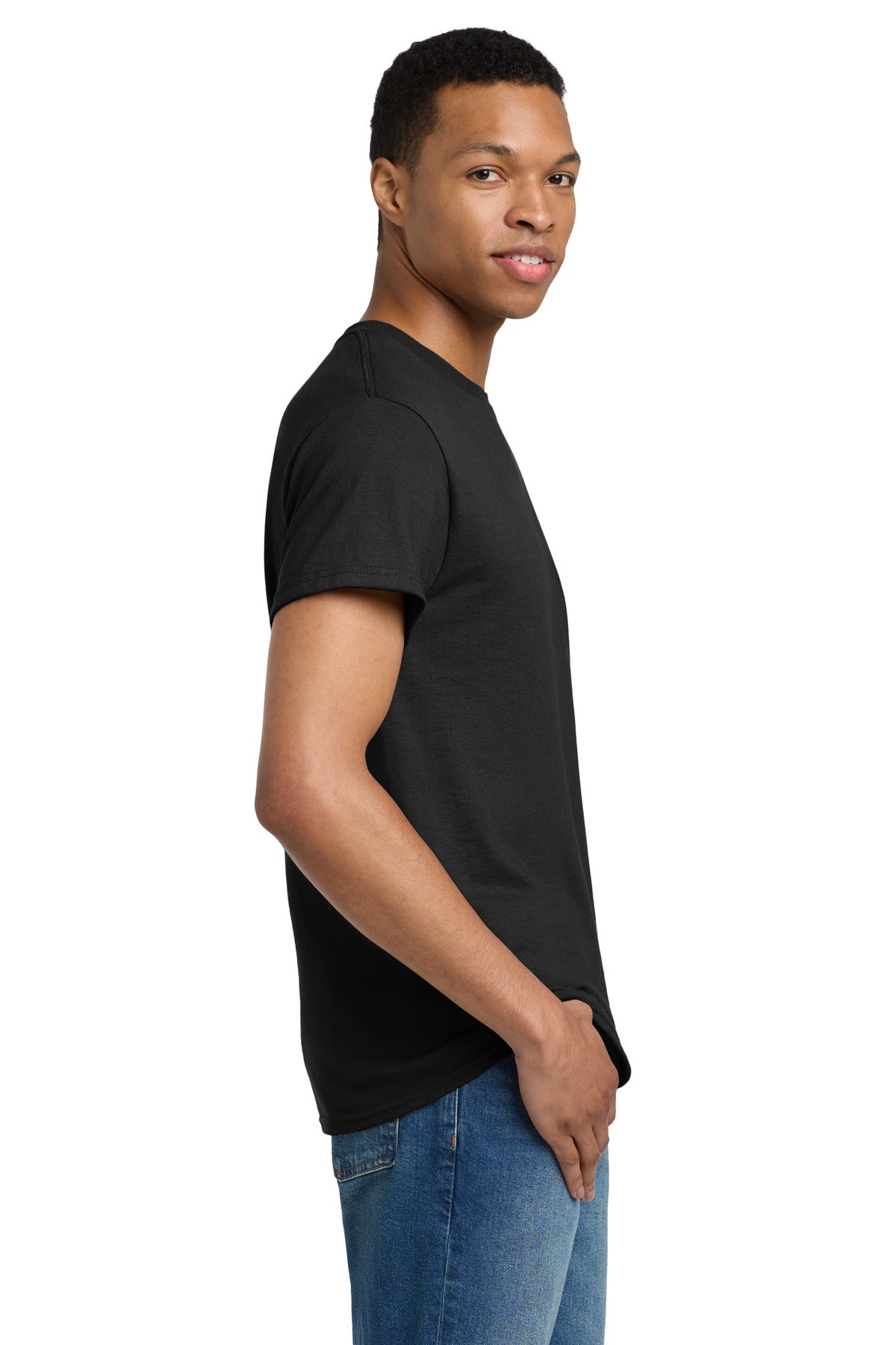 Gildan - Ultra Cotton 100% US Cotton T-Shirt. 2000 - Black - side