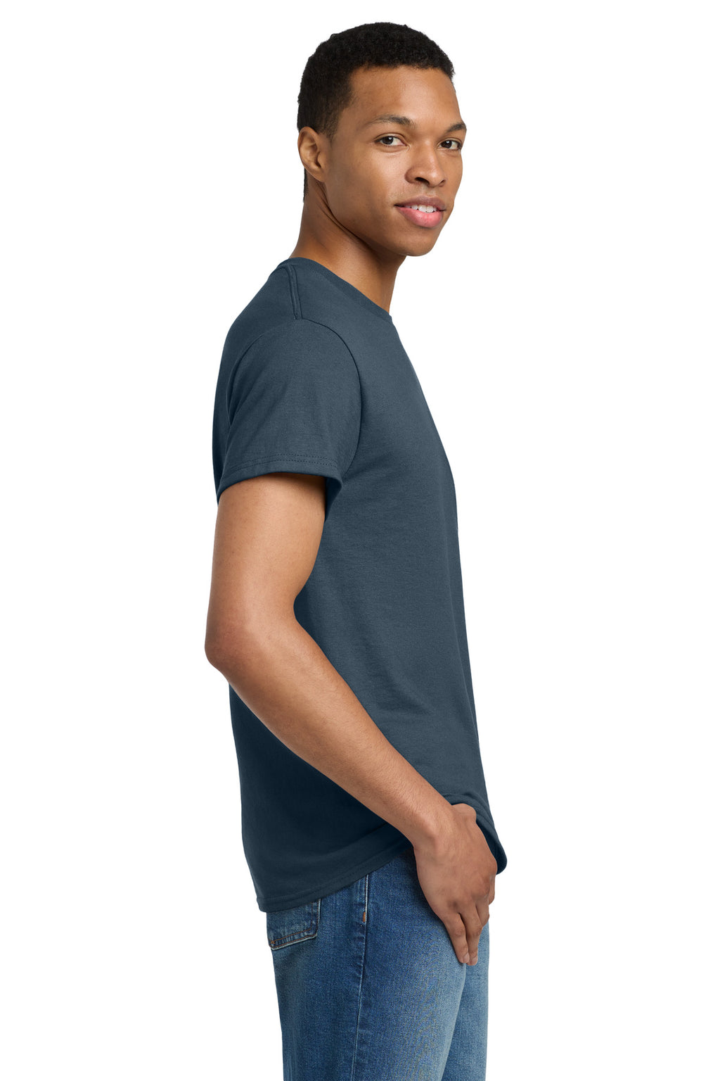 Gildan - Ultra Cotton 100% US Cotton T-Shirt. 2000 - Blue Dusk - side