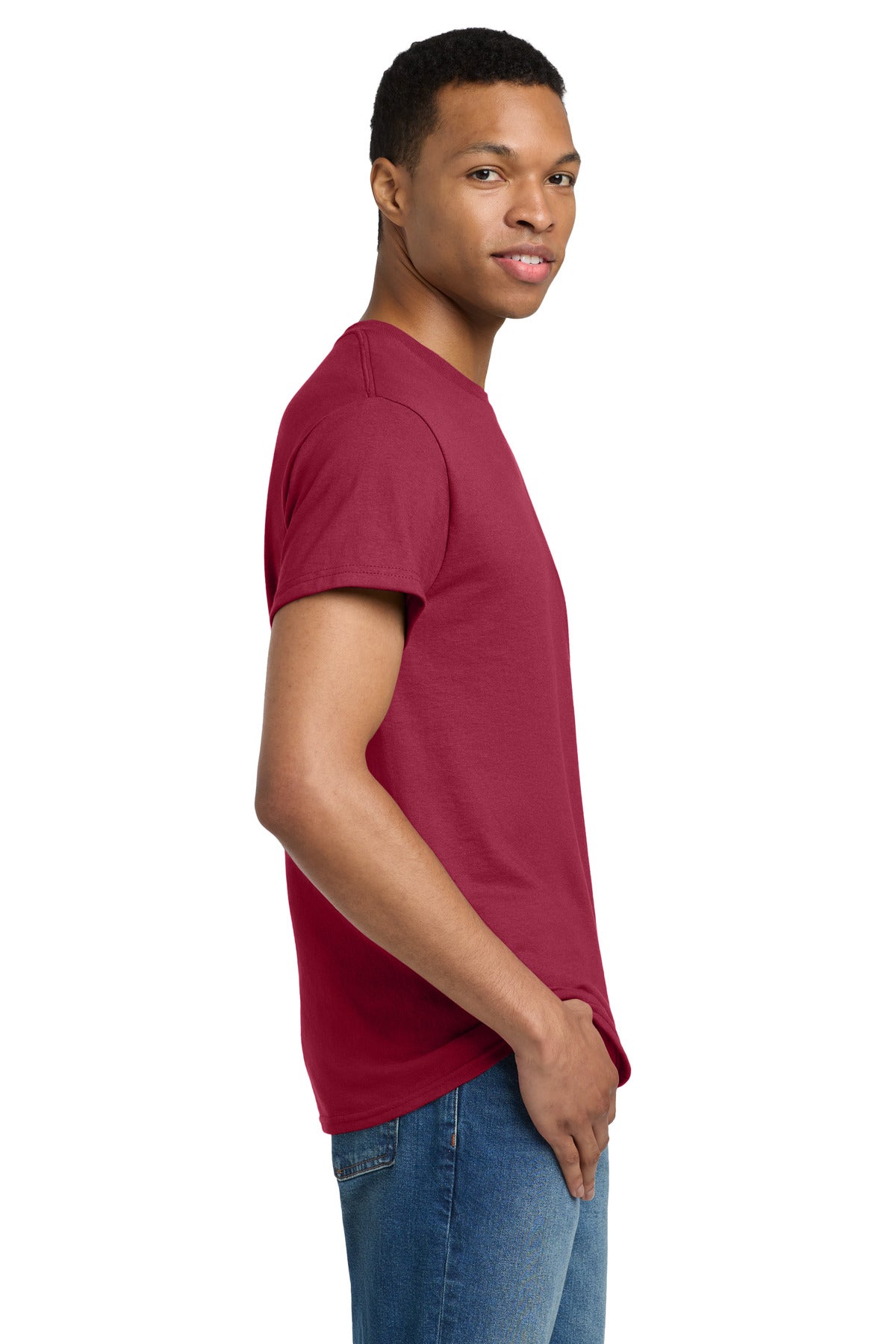 Gildan - Ultra Cotton 100% US Cotton T-Shirt. 2000 - Cardinal Red - side