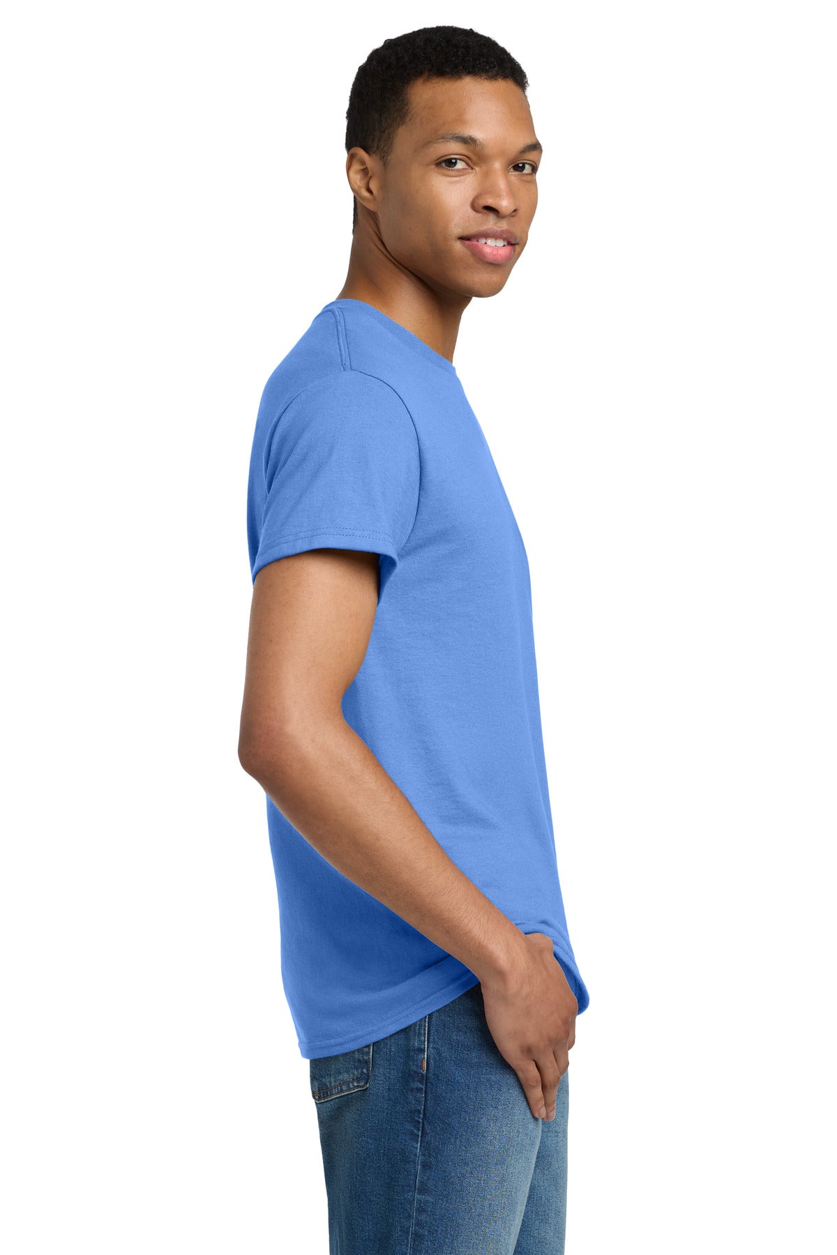 Gildan - Ultra Cotton 100% US Cotton T-Shirt. 2000 - Carolina Blue - side