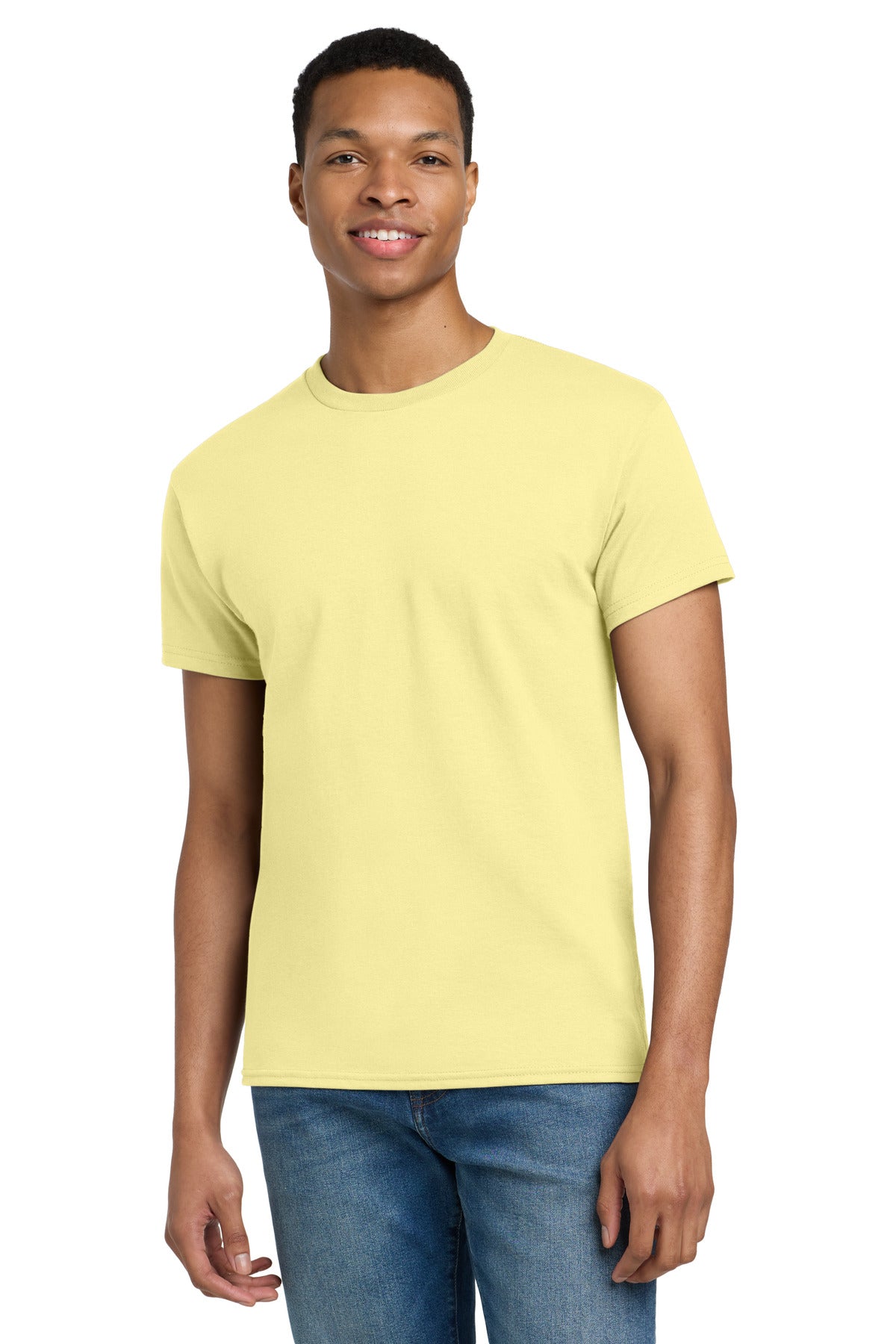 Gildan - Ultra Cotton 100% US Cotton T-Shirt. 2000 - Cornsilk - front
