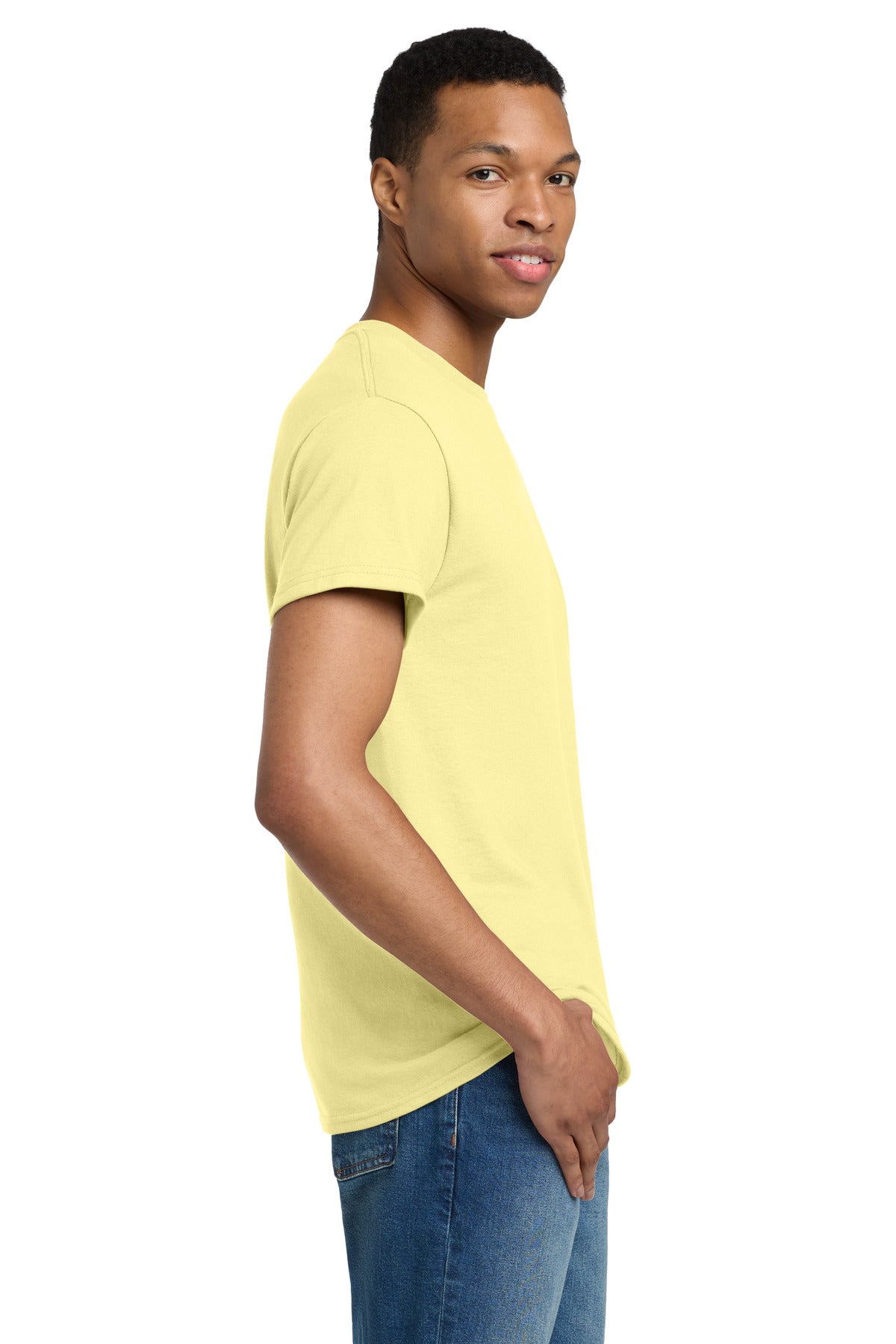 Gildan - Ultra Cotton 100% US Cotton T-Shirt. 2000 - Cornsilk - side