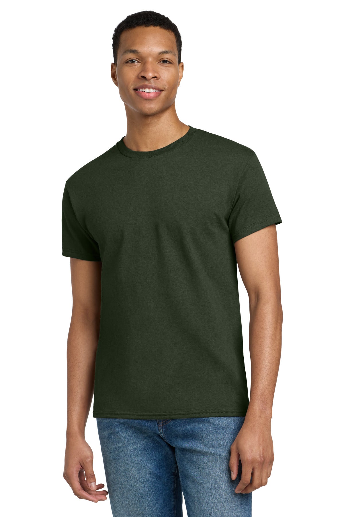 Gildan - Ultra Cotton 100% US Cotton T-Shirt. 2000 - Forest Green - front