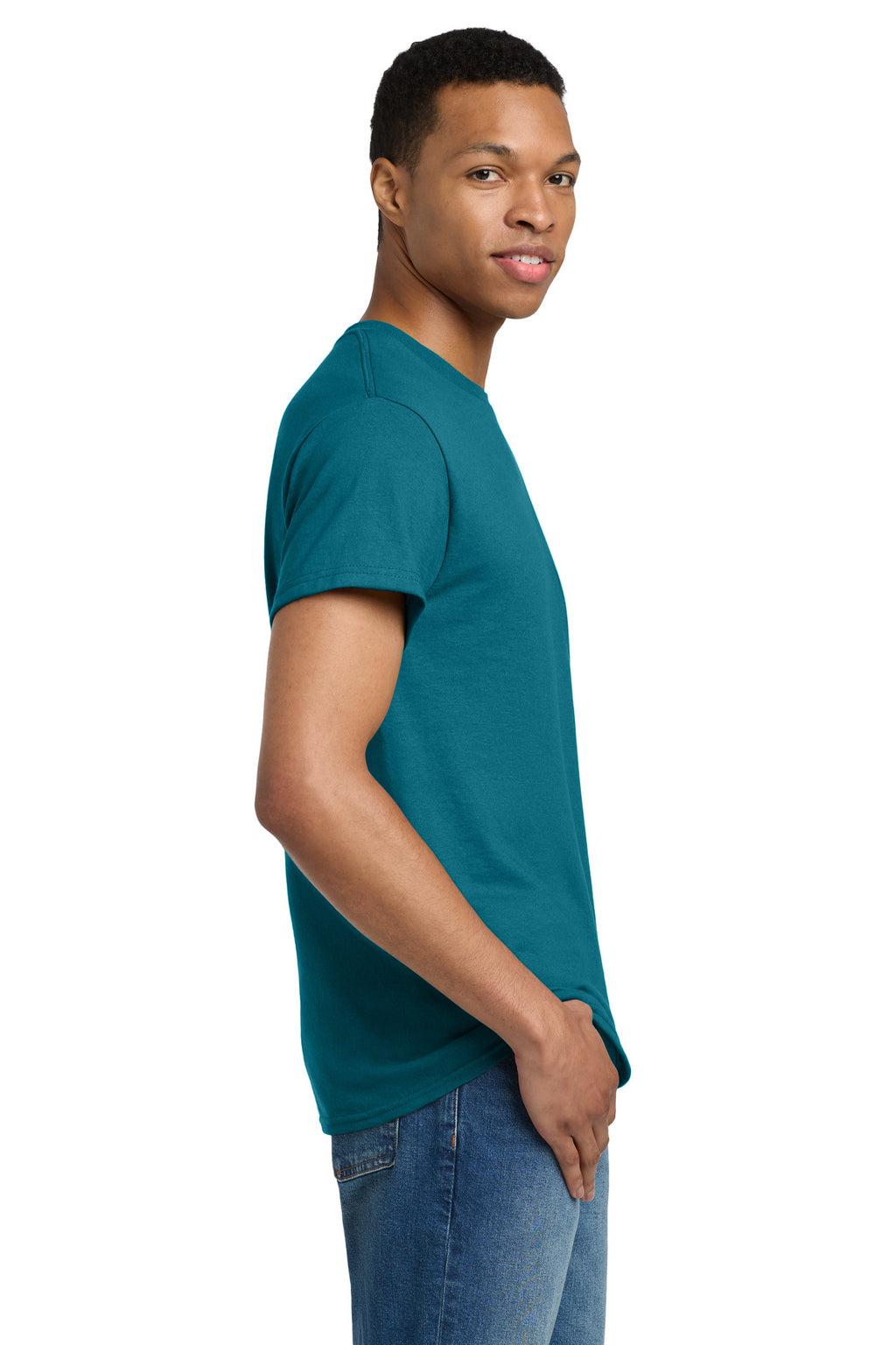 Gildan - Ultra Cotton 100% US Cotton T-Shirt. 2000 - Galapagos Blue - side