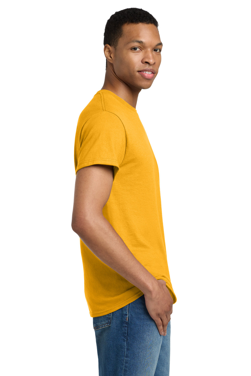 Gildan - Ultra Cotton 100% US Cotton T-Shirt. 2000 - Gold - side