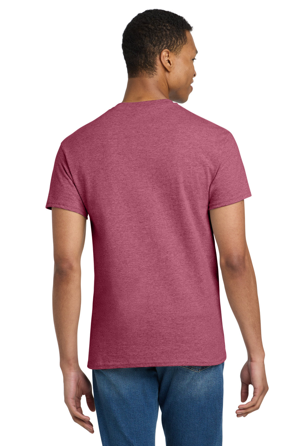Gildan - Ultra Cotton 100% US Cotton T-Shirt. 2000 - Heathered Cardinal - back