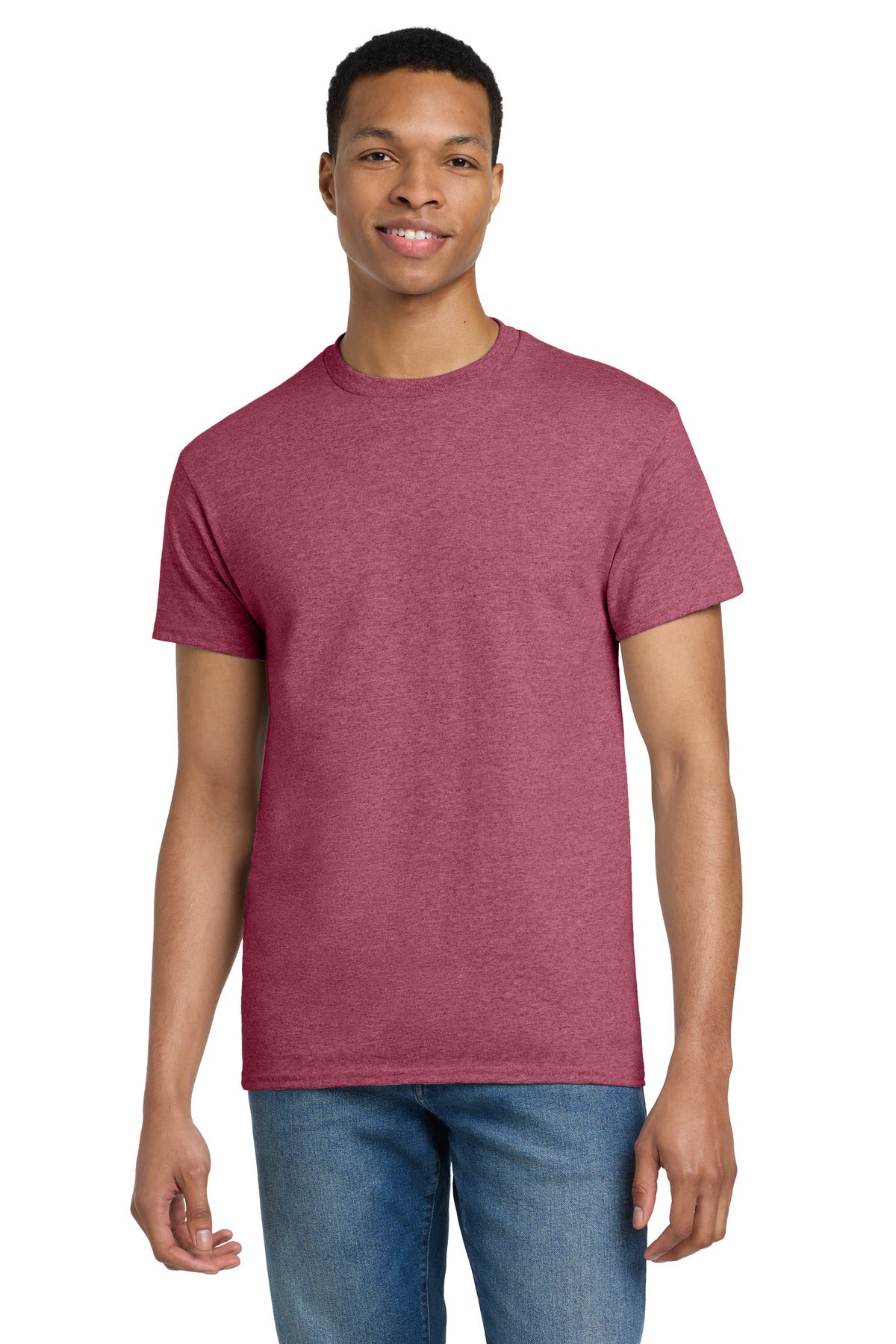 Gildan - Ultra Cotton 100% US Cotton T-Shirt. 2000 - Heathered Cardinal - front