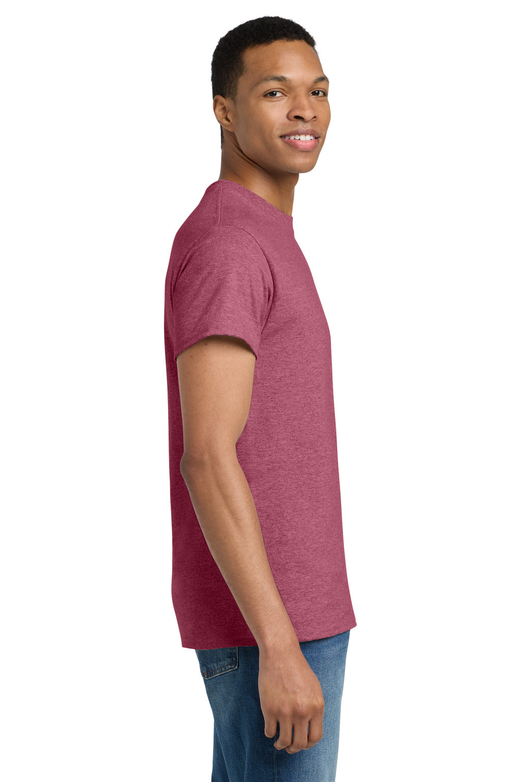 Gildan - Ultra Cotton 100% US Cotton T-Shirt. 2000 - Heathered Cardinal - side