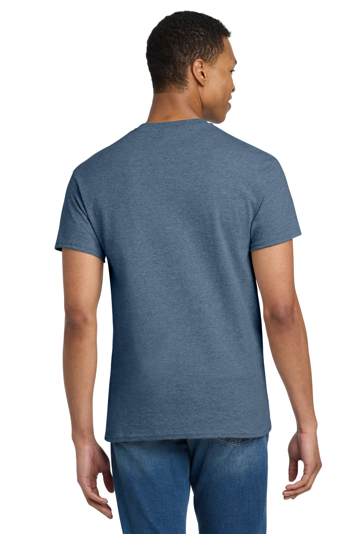 Gildan - Ultra Cotton 100% US Cotton T-Shirt. 2000 - Heathered Indigo - back