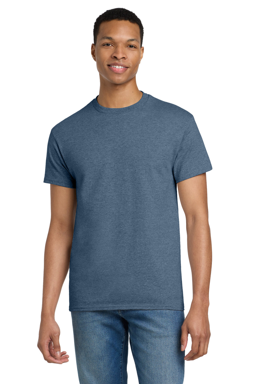 Gildan - Ultra Cotton 100% US Cotton T-Shirt. 2000 - Heathered Indigo - front