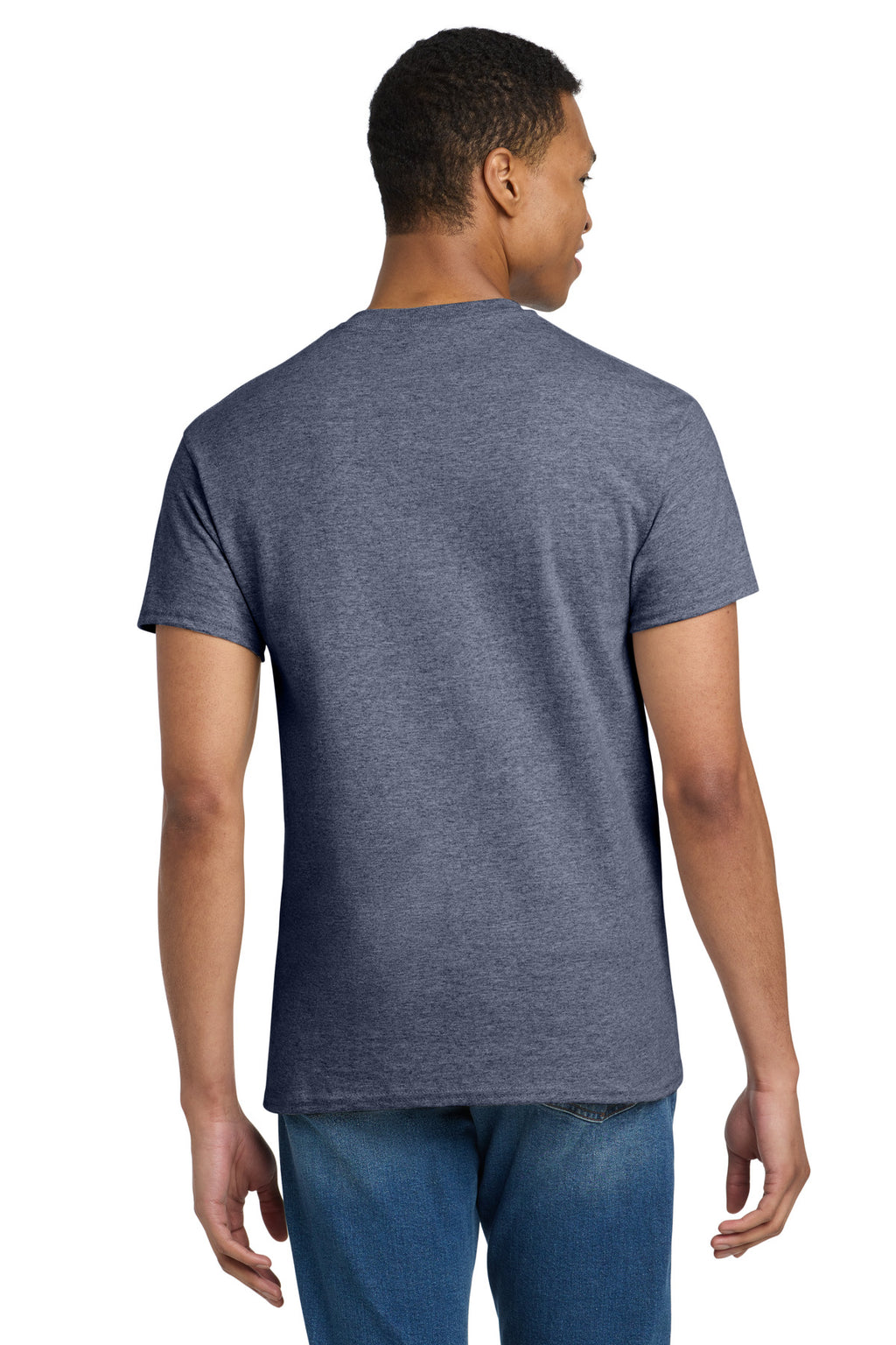 Gildan - Ultra Cotton 100% US Cotton T-Shirt. 2000 - Heathered Navy - back