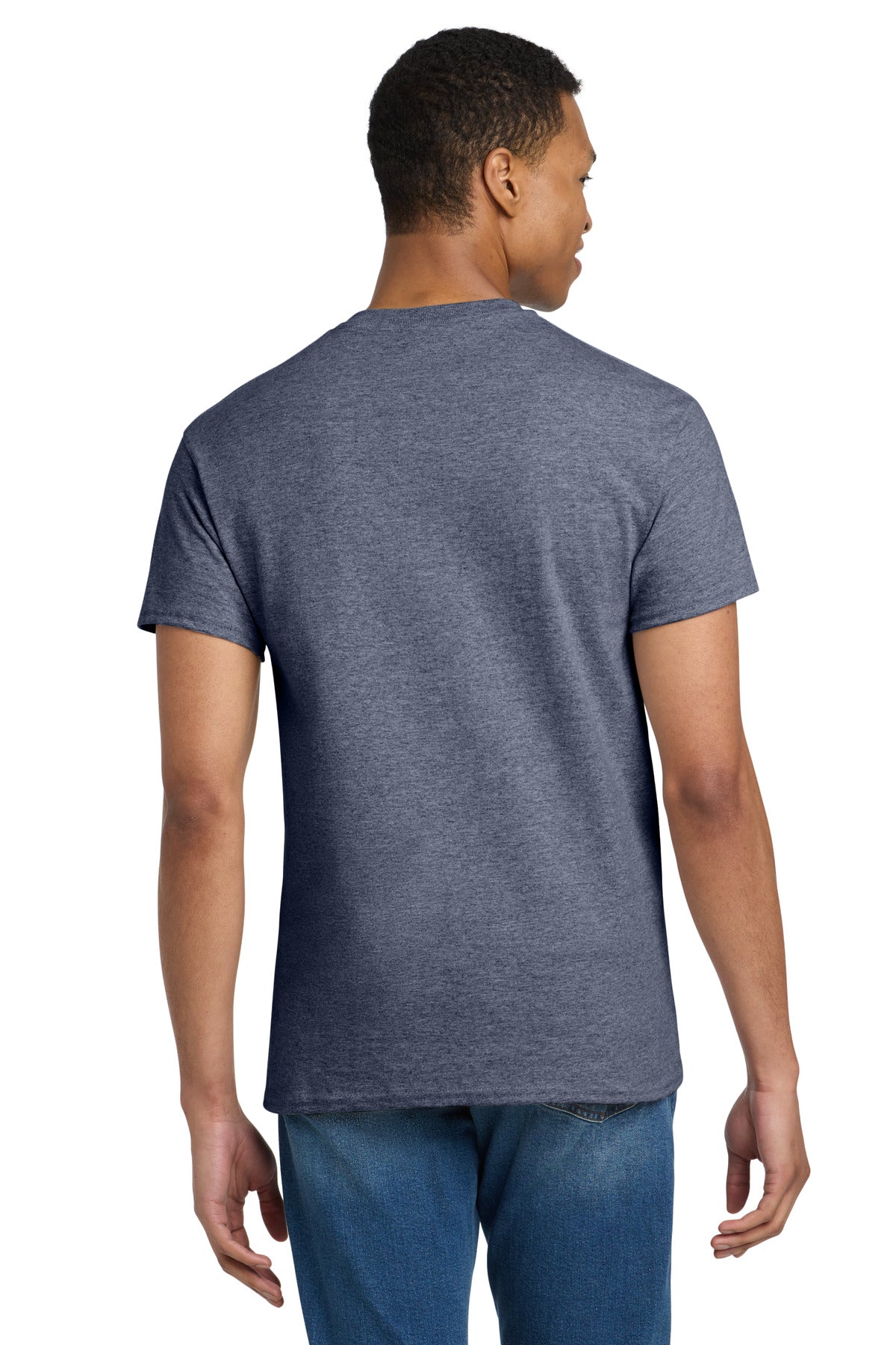Gildan - Ultra Cotton 100% US Cotton T-Shirt. 2000 - Heathered Navy - back