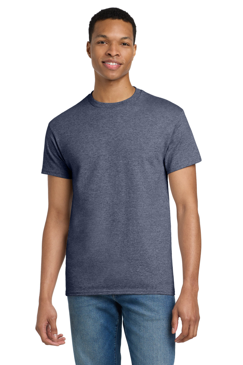 Gildan - Ultra Cotton 100% US Cotton T-Shirt. 2000 - Heathered Navy - front
