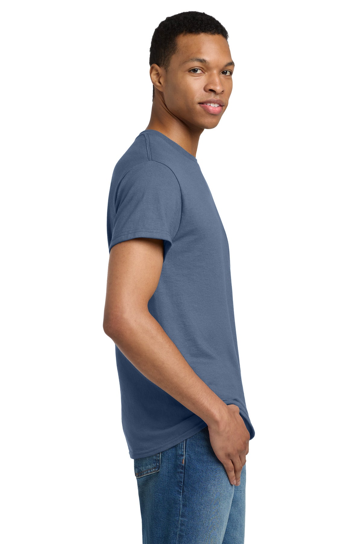 Gildan - Ultra Cotton 100% US Cotton T-Shirt. 2000 - Indigo Blue - side