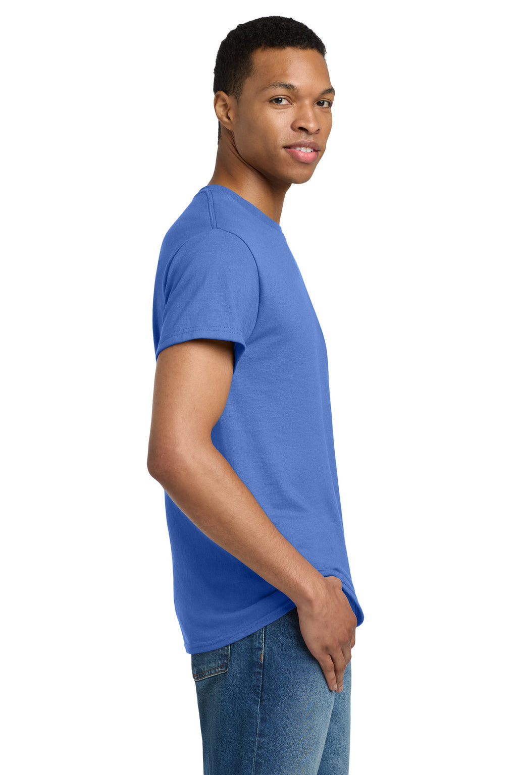 Gildan - Ultra Cotton 100% US Cotton T-Shirt. 2000 - Iris - side