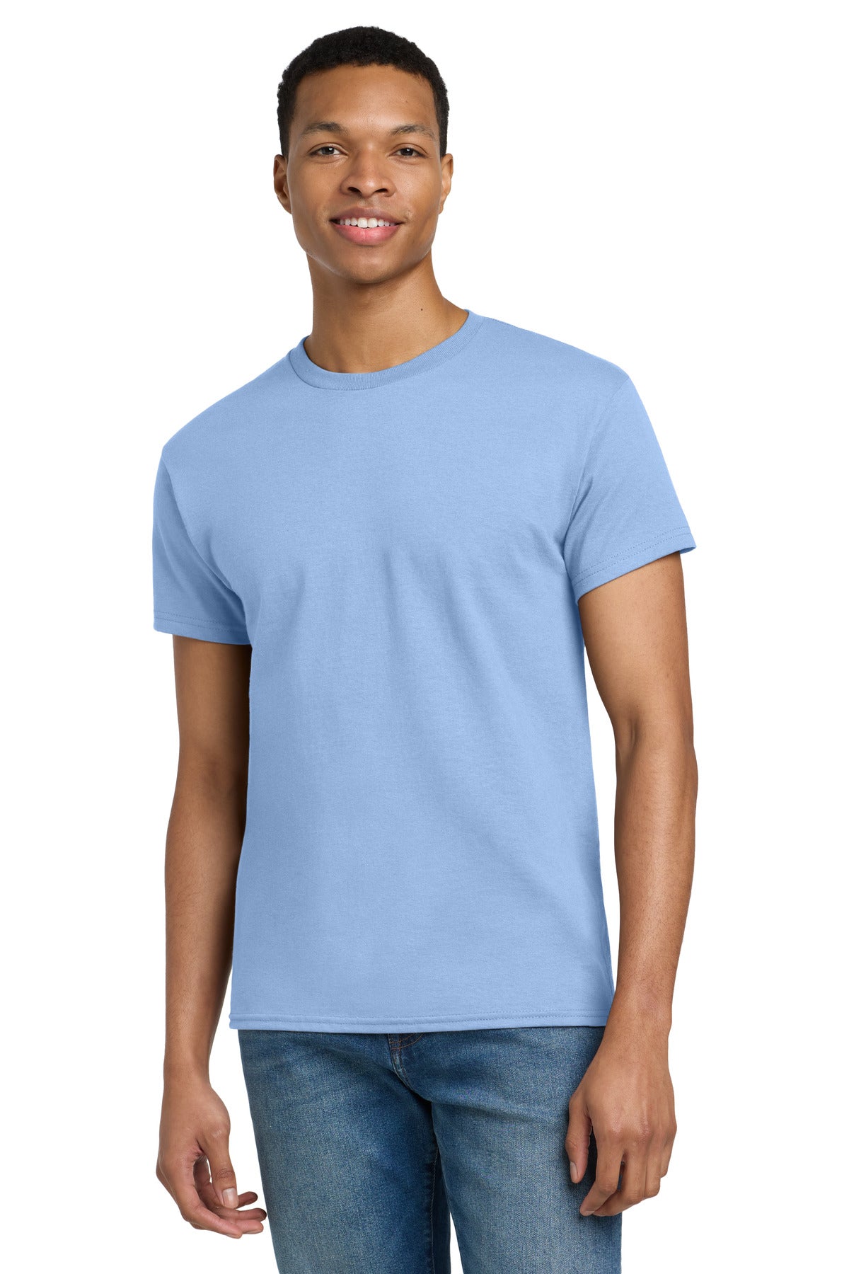 Gildan - Ultra Cotton 100% US Cotton T-Shirt. 2000 - Light Blue - front
