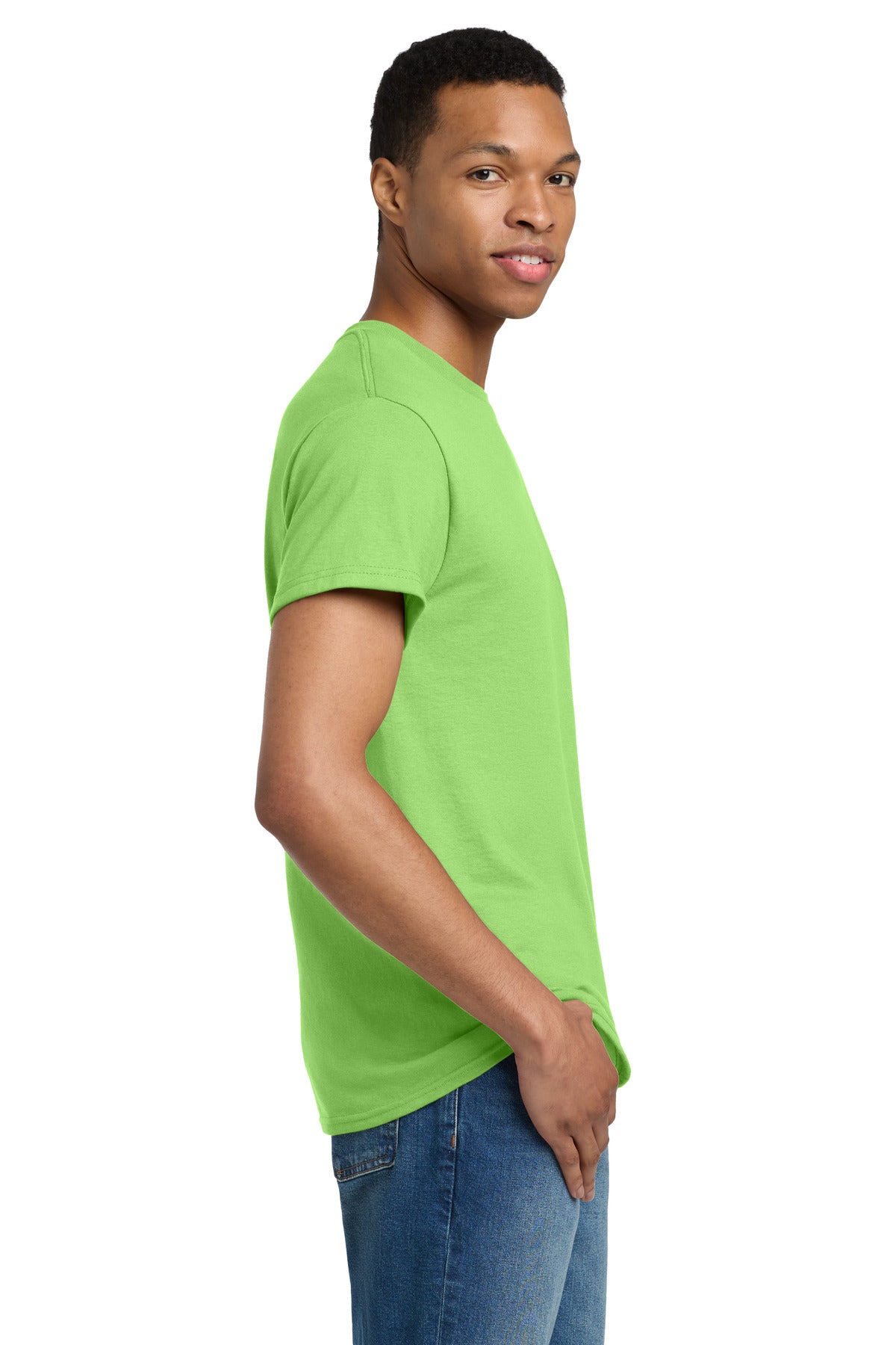 Gildan - Ultra Cotton 100% US Cotton T-Shirt. 2000 - Lime - side
