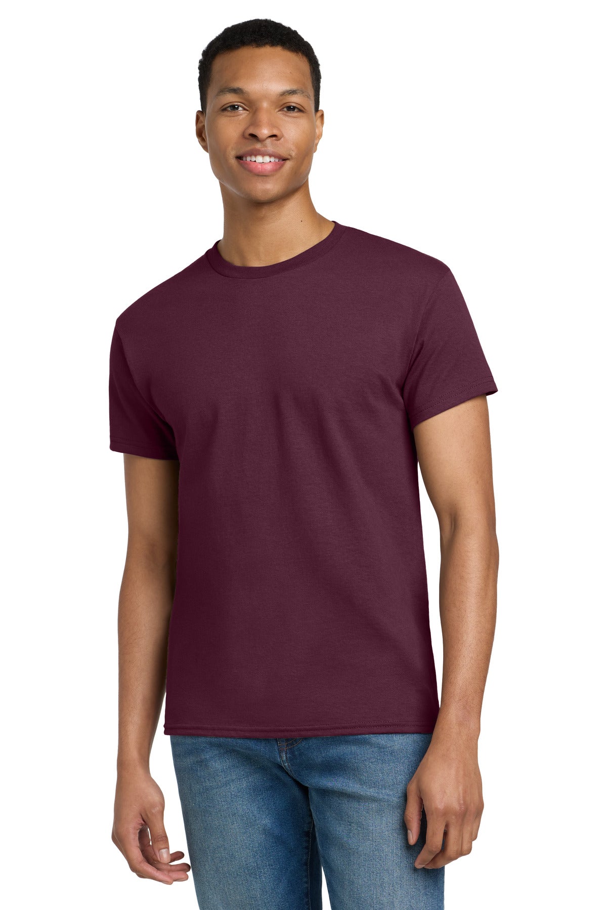 Gildan - Ultra Cotton 100% US Cotton T-Shirt. 2000 - Maroon - front