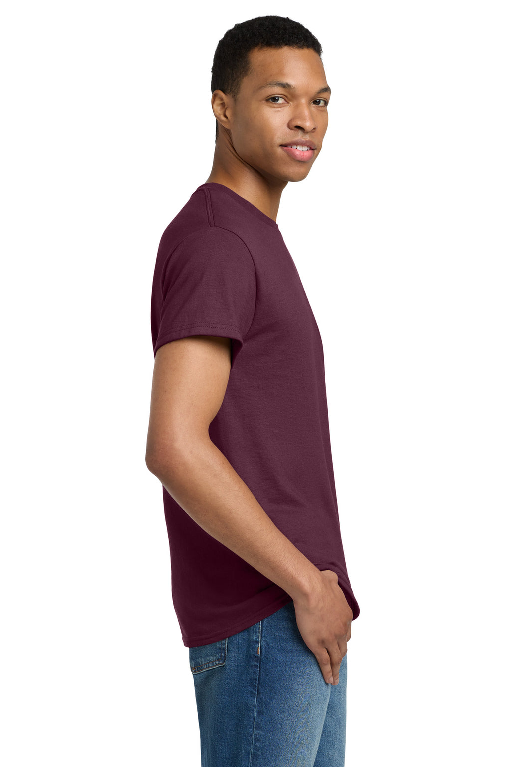 Gildan - Ultra Cotton 100% US Cotton T-Shirt. 2000 - Maroon - side