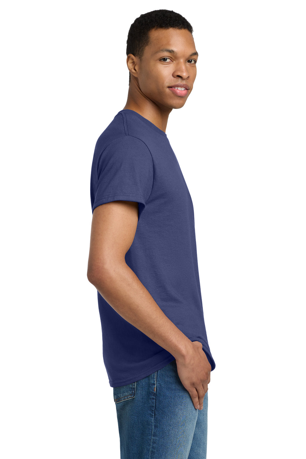 Gildan - Ultra Cotton 100% US Cotton T-Shirt. 2000 - Metro Blue - side