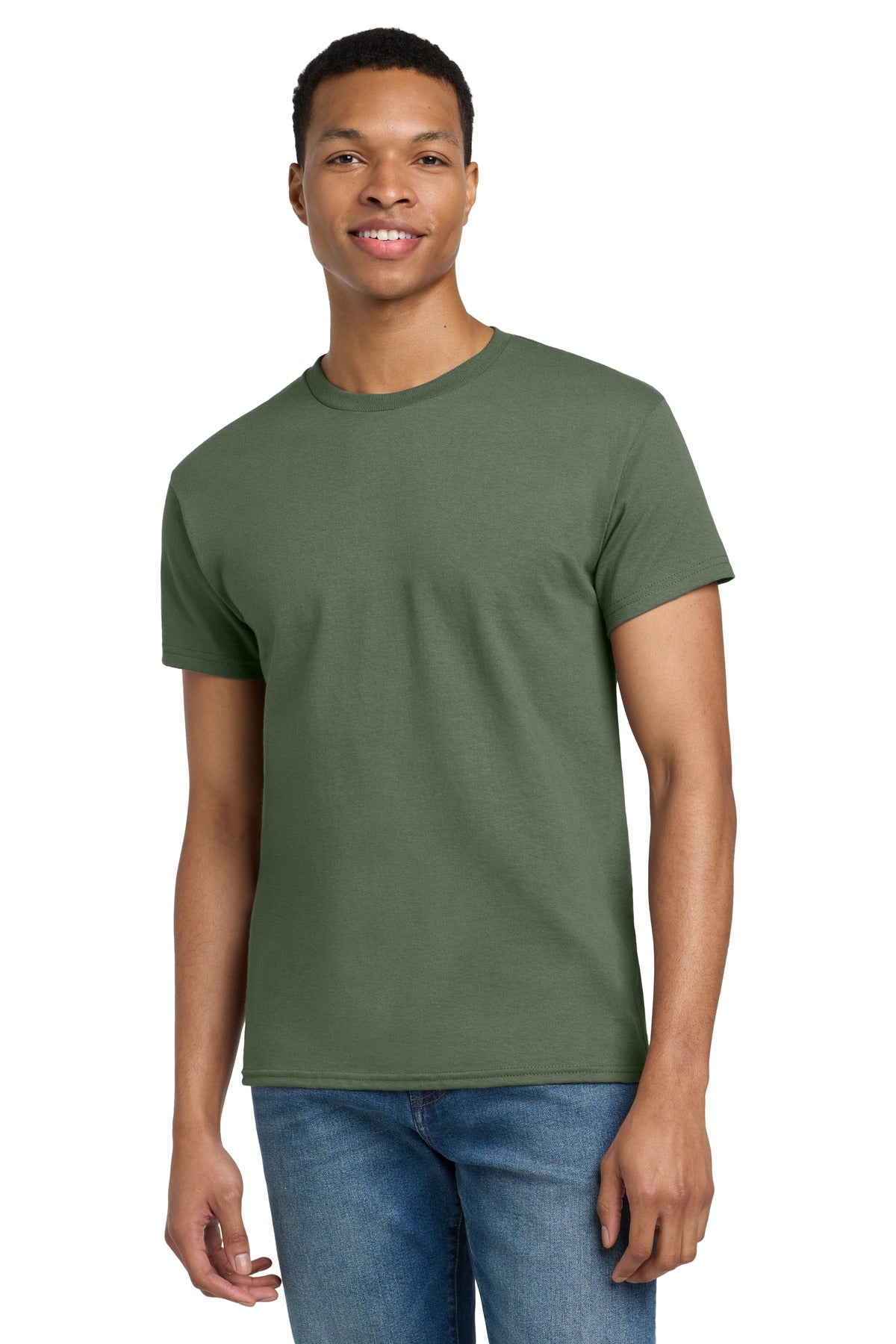 Gildan - Ultra Cotton 100% US Cotton T-Shirt. 2000 - Military Green - front